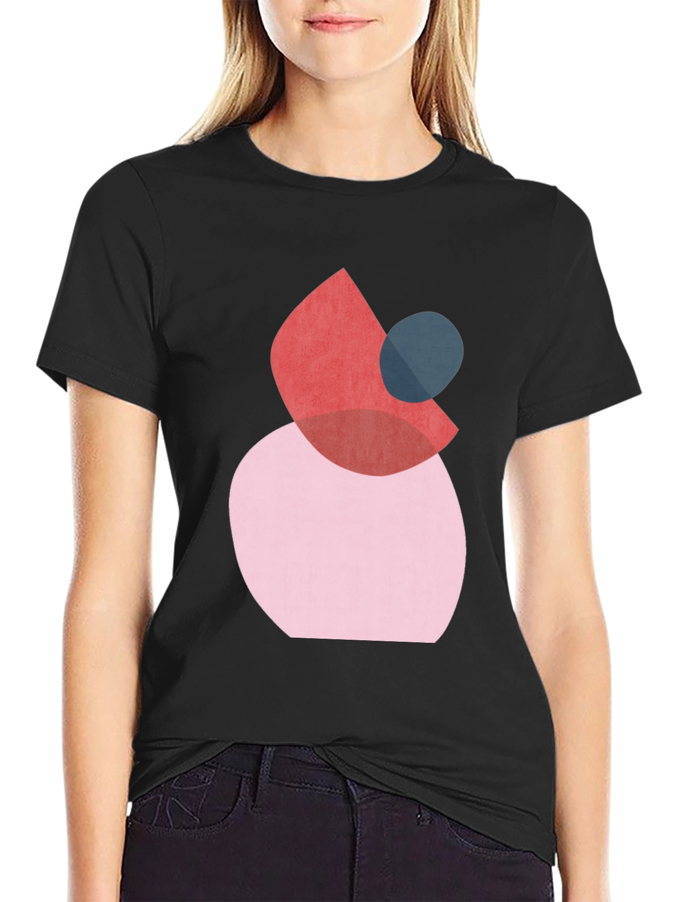 Black Abstract Shapes Black T-Shirt view 2