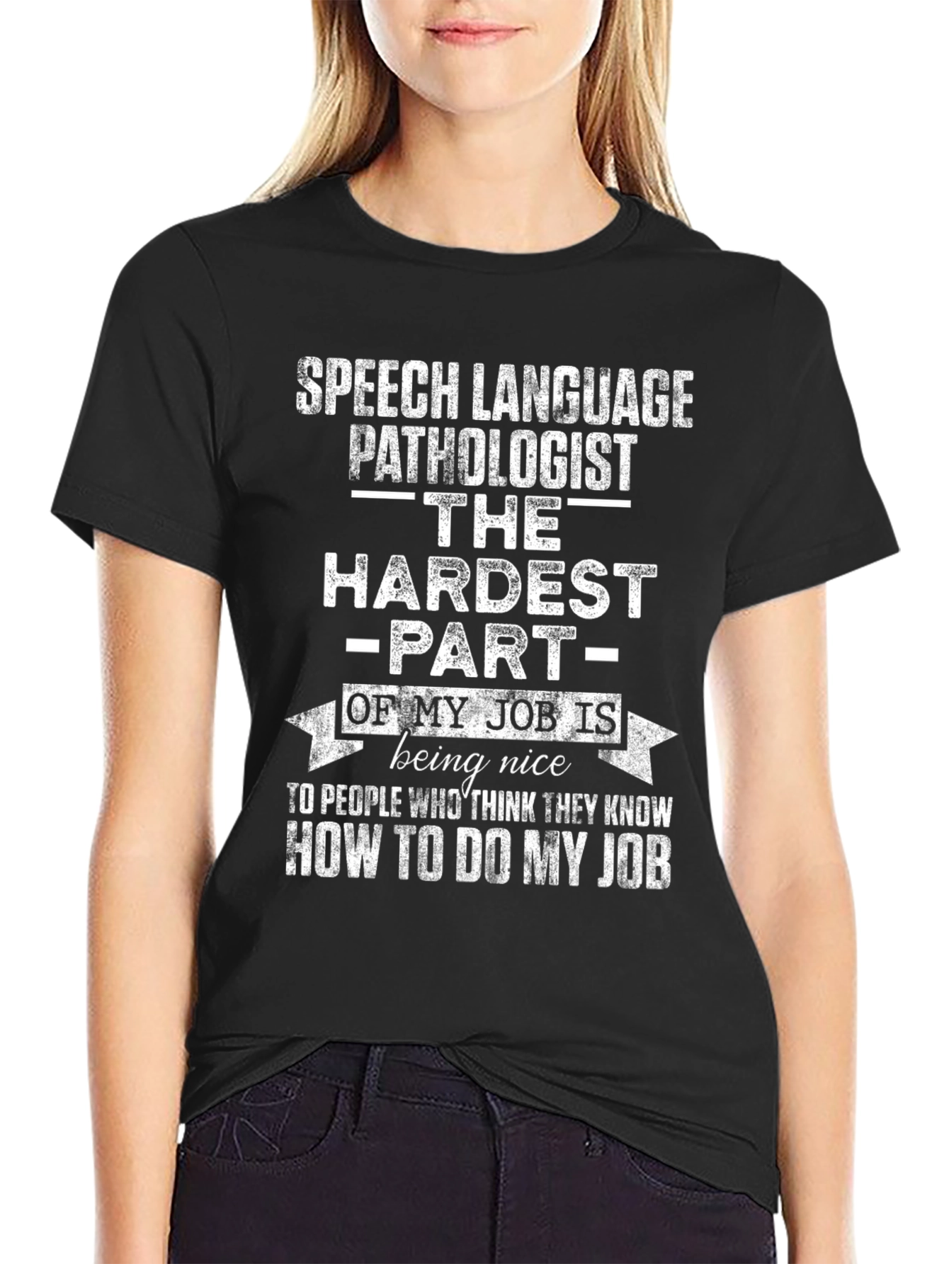 Black Speech Language Pathologist T-Shirt view 2