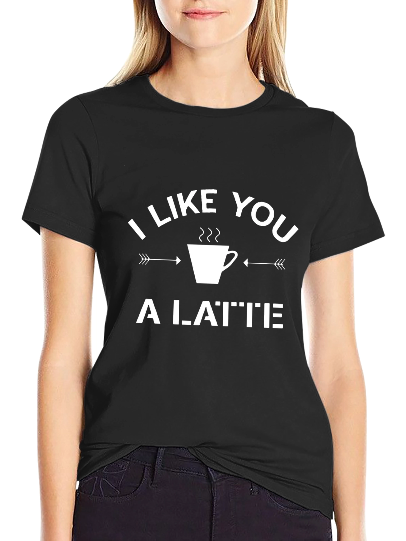 Black I Like You a Latte Graphic Tee view 2