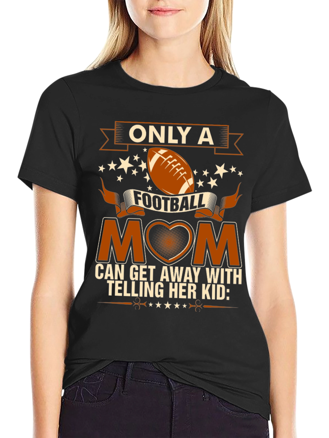Football Mom Graphic Tee - Black - 2
