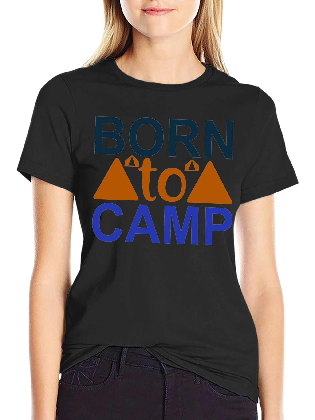 Black Born to Camp Graphic Tee view 2