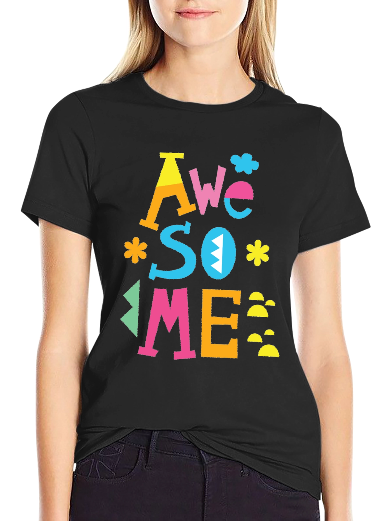 Black Awesome Graphic Tee - Men's Black T-Shirt view 2