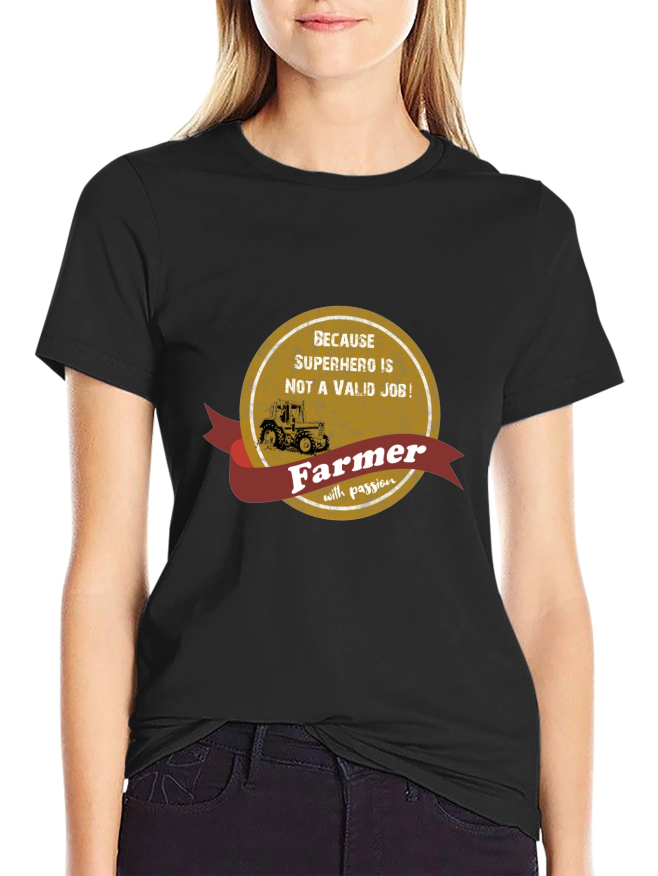Black Farmer T-Shirt - Because Superhero Is Not a Valid Job! view 2