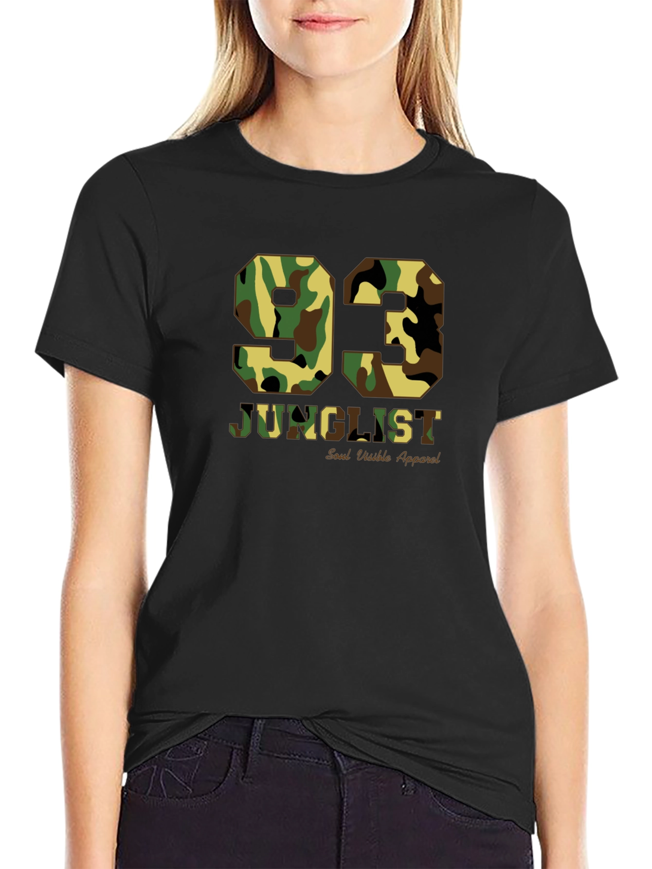Black Camo 93 Junglist Black T-Shirt view 2