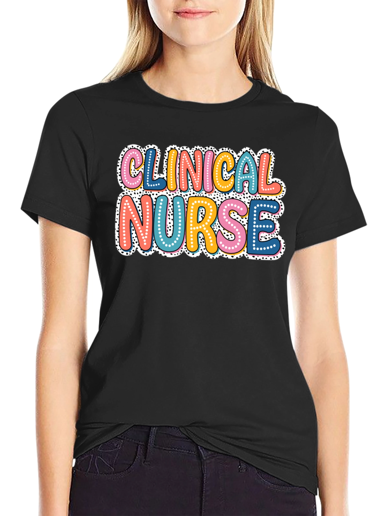 Black Clinical Nurse Graphic T-Shirt view 2