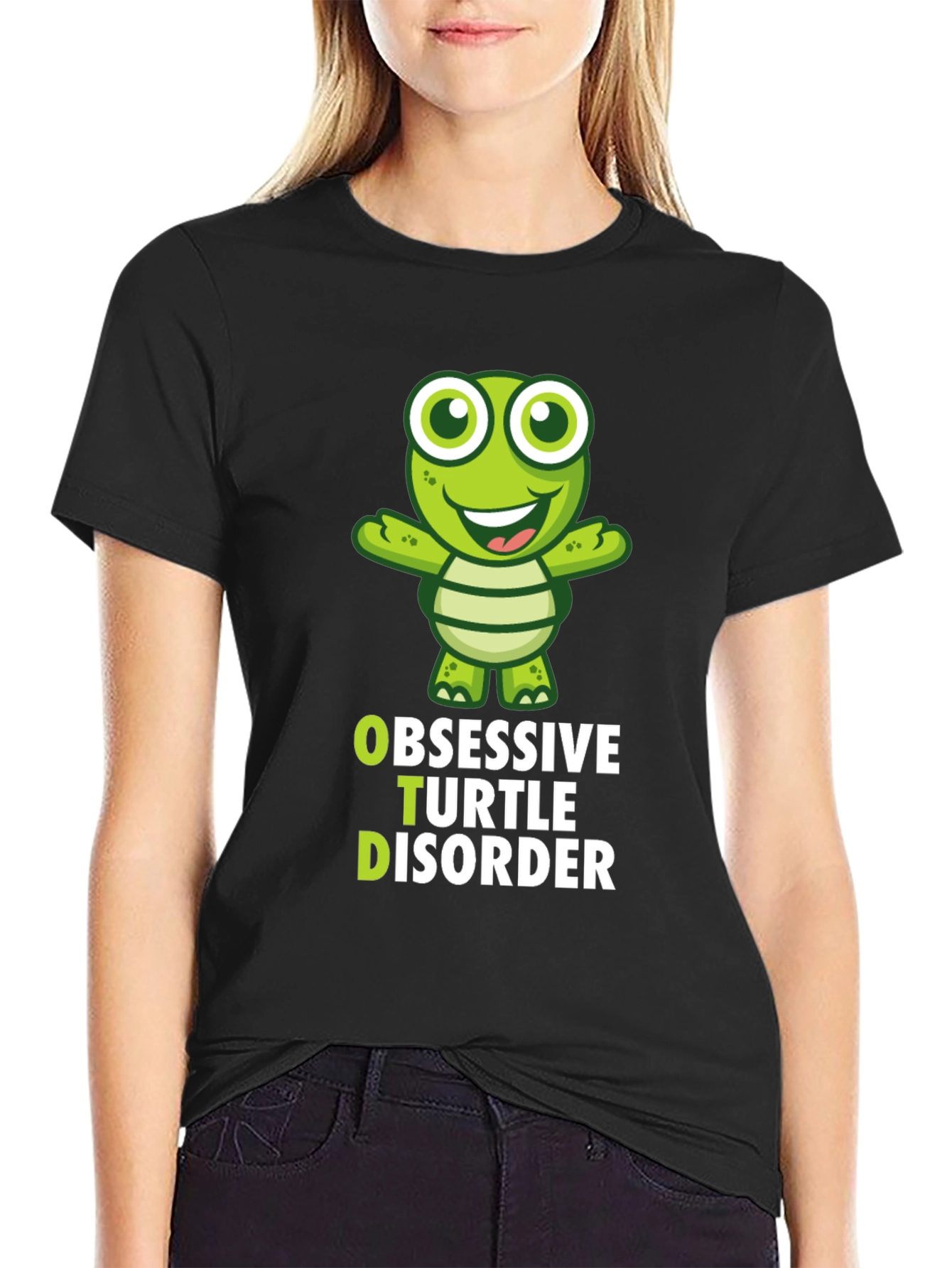 Black Obsessive Turtle Disorder T-Shirt Funny Turtle Lover Gift view 2
