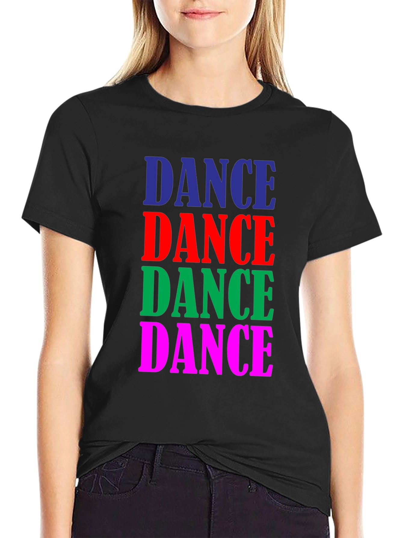 Black Dance Graphic Tee - Black Cotton Blend view 2