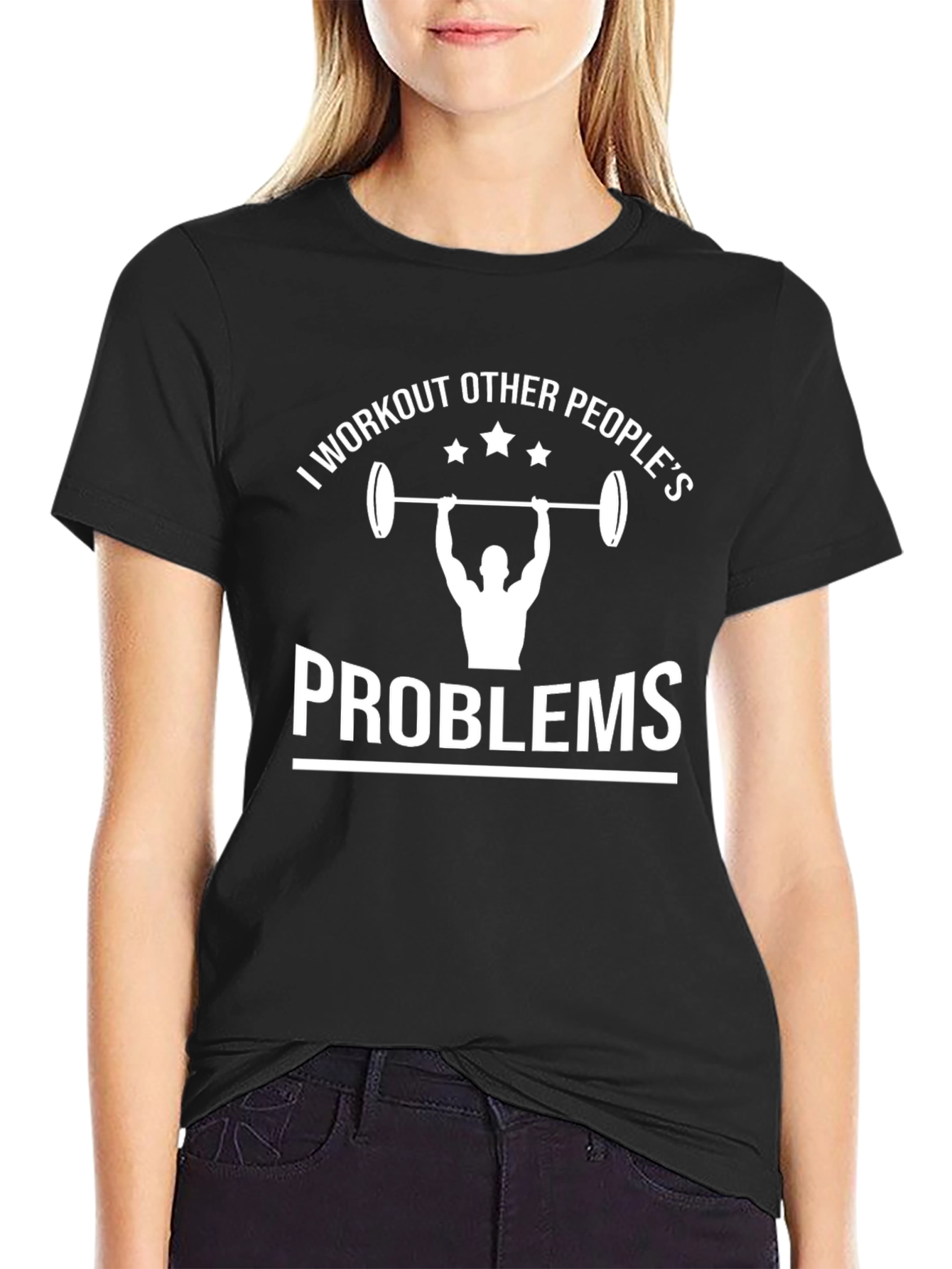 Black Workout Other People's Problems T-Shirt view 2