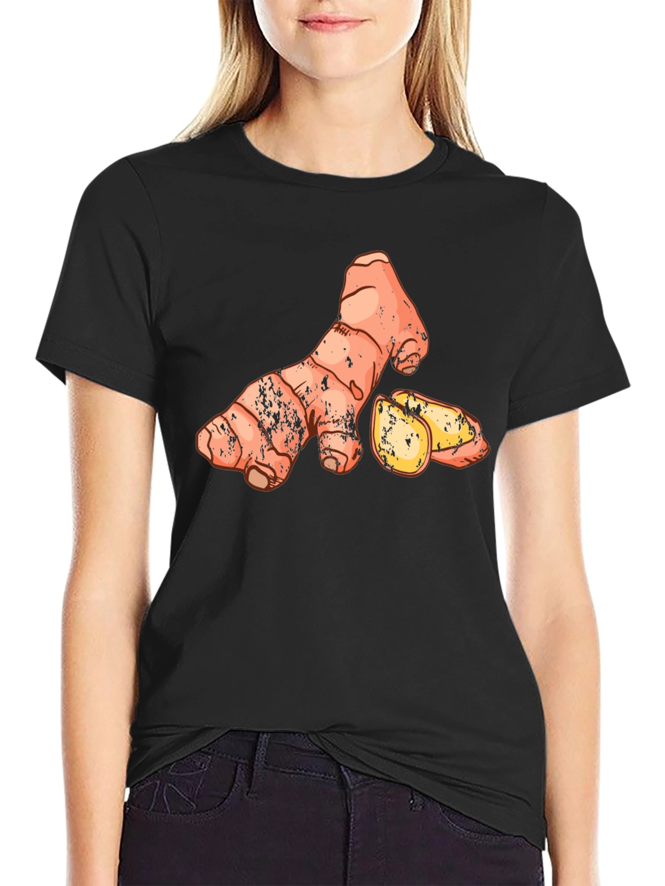 Black Ginger Graphic T-Shirt - Unisex Black Tee view 2