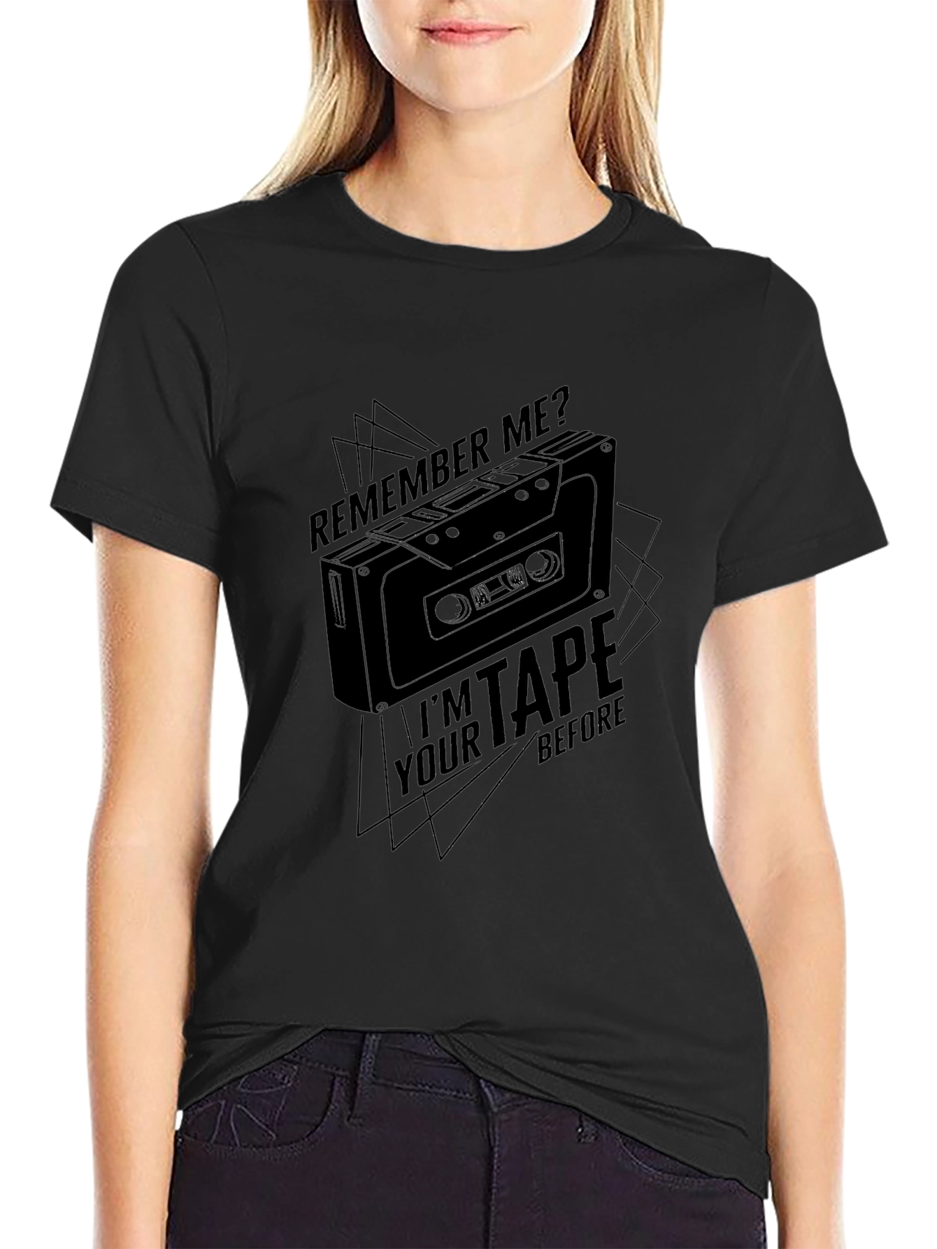 Black Retro Cassette Tape T-Shirt - Remember Me? view 2