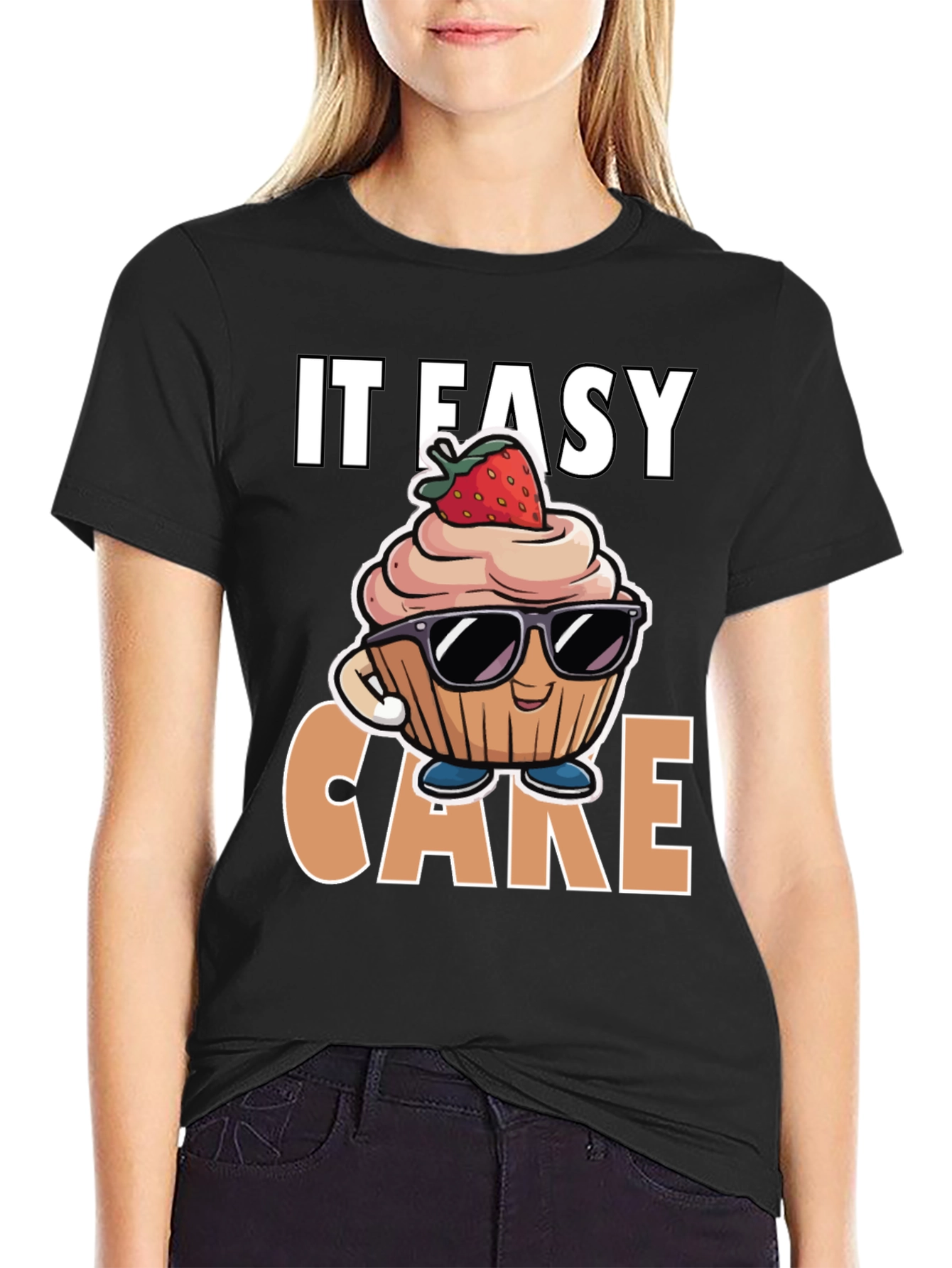 Black It Easy Cake T-Shirt view 2