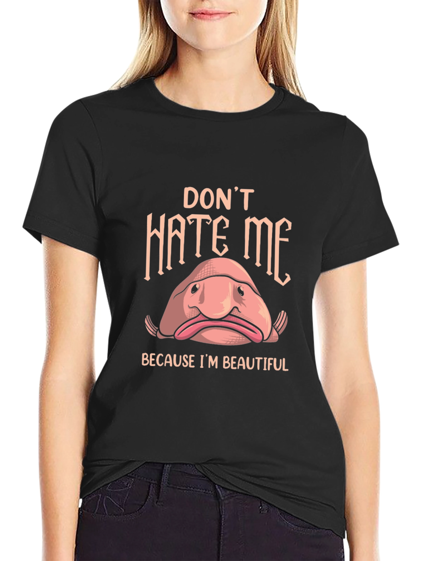 Black Don't Hate Me Blobfish T-Shirt view 2