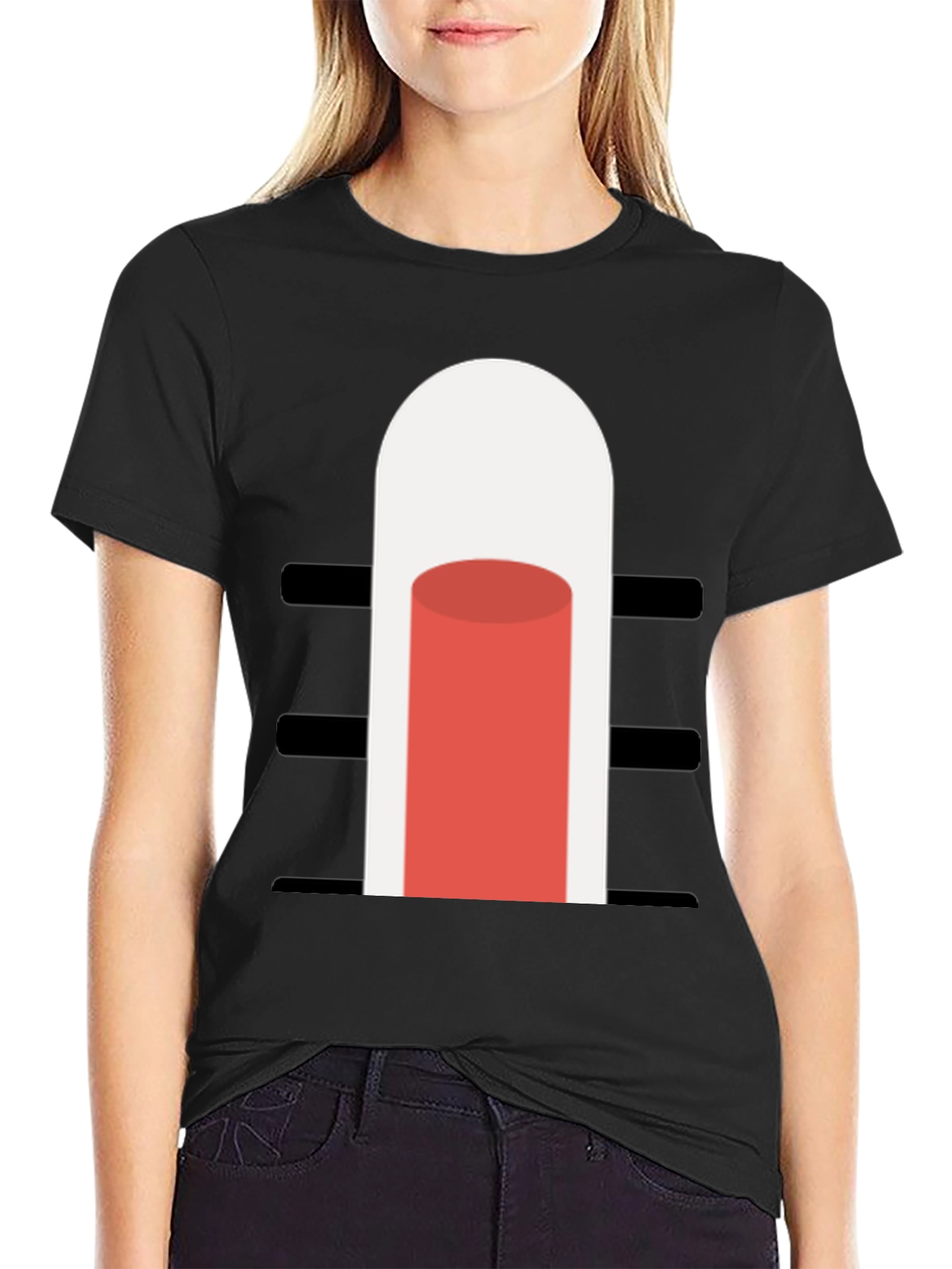 Black Modern Graphic Tee - Minimalist Design view 2