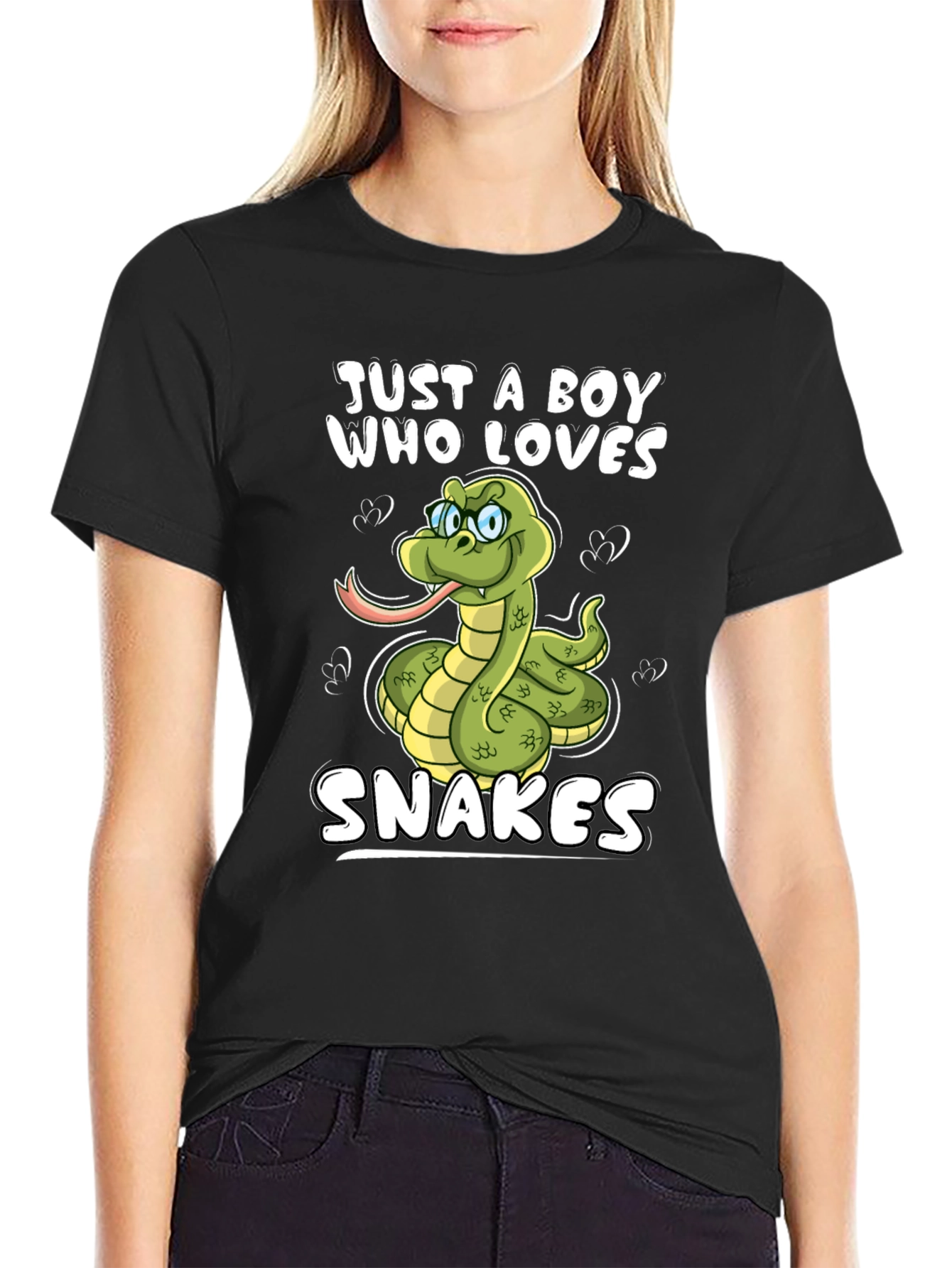Black Boy Who Loves Snakes Graphic T-Shirt view 2