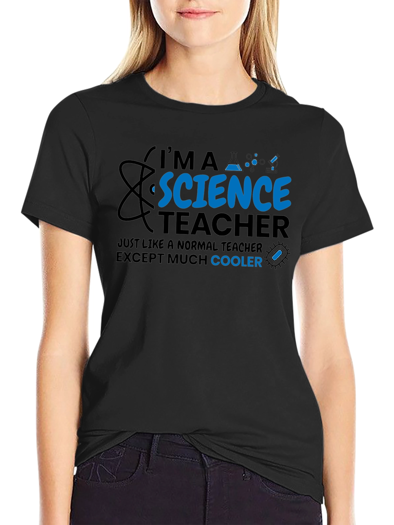 Black Science Teacher Cool T-Shirt view 2