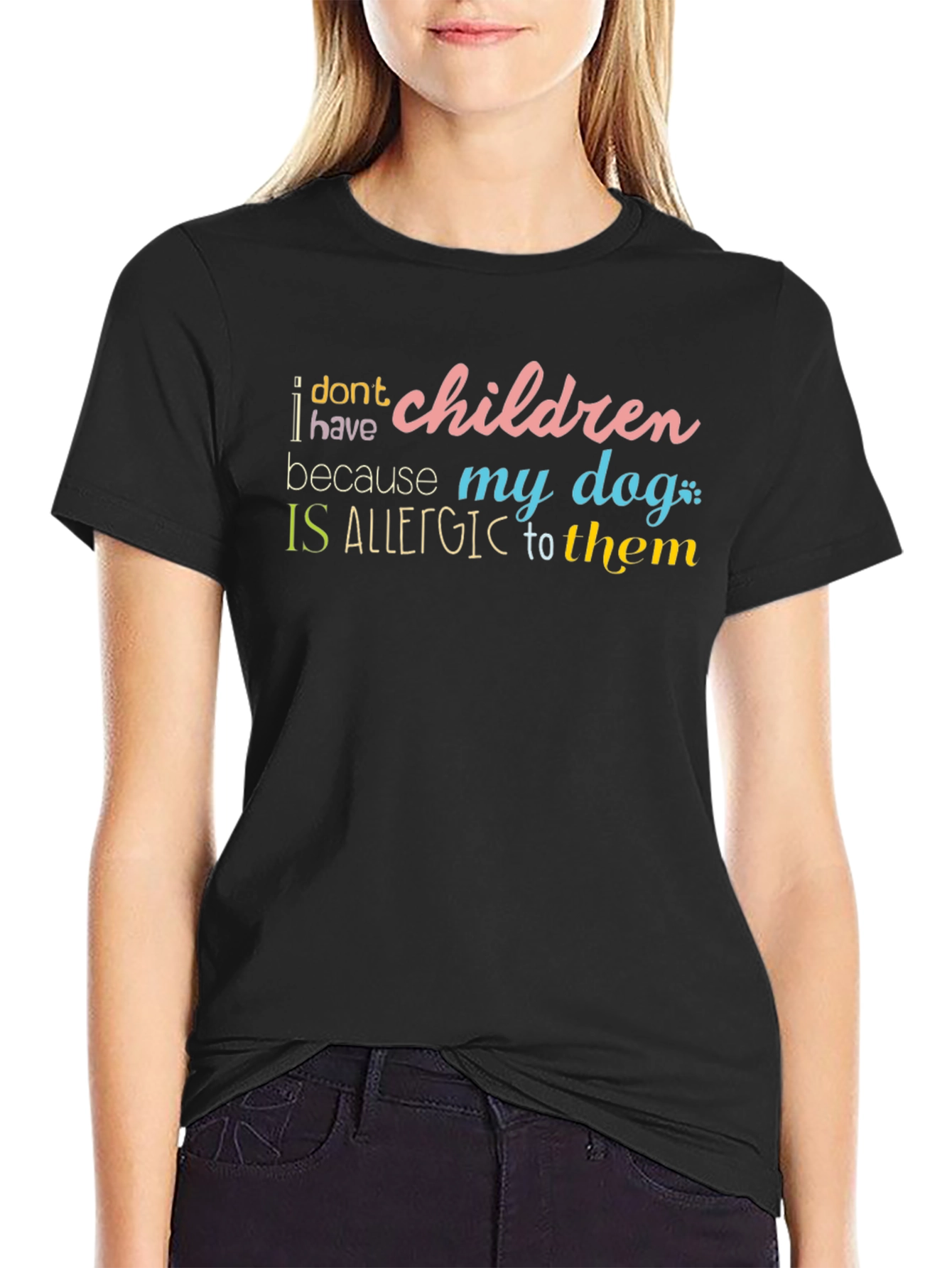 Black Dog Allergy T-Shirt: Funny Novelty Graphic Tee view 2