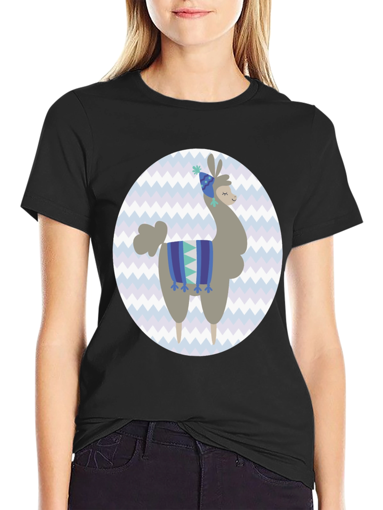 Black Llama Graphic Tee - Fun & Unique Style view 2