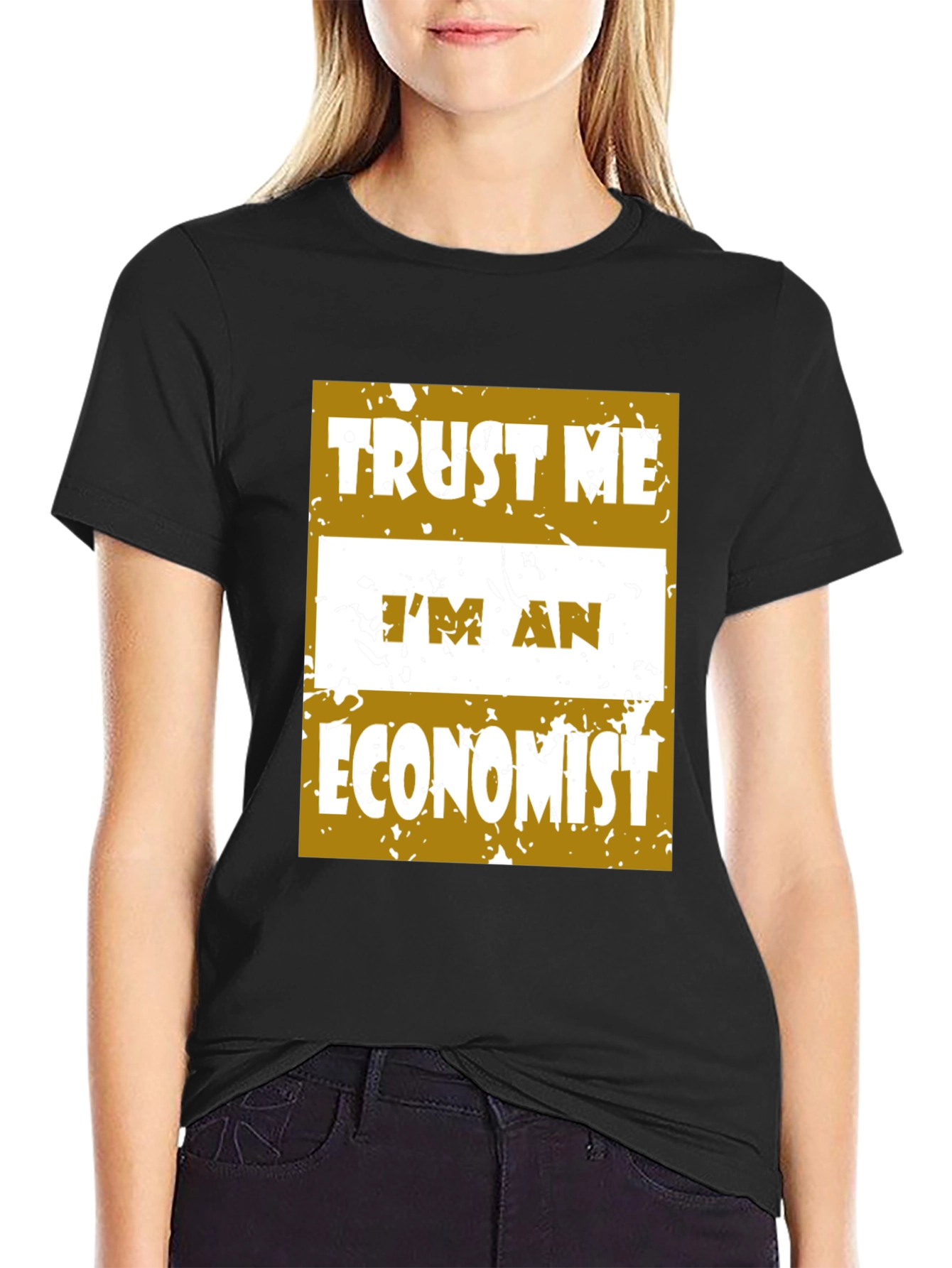 Black Trust Me I'm An Economist T-Shirt view 2