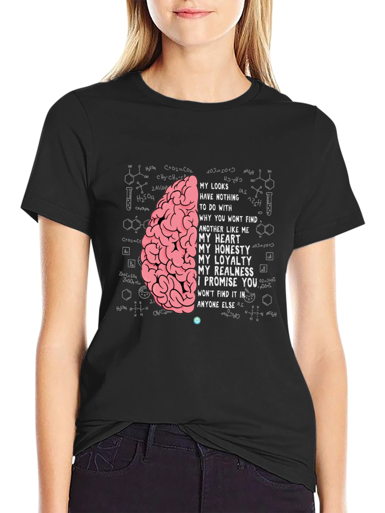Black Brainy T-Shirt - My Looks Have Nothing view 2