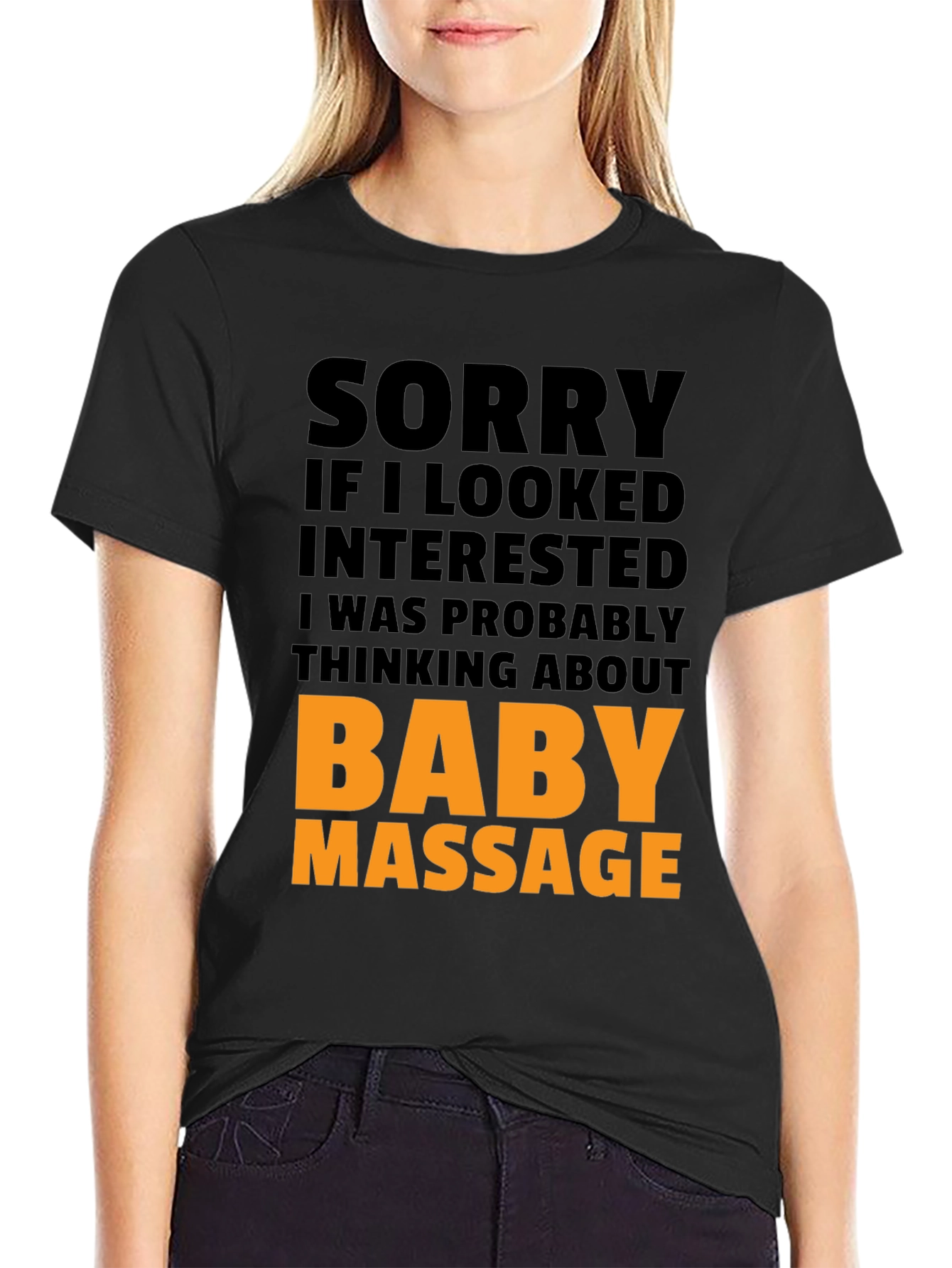 Black Baby Massage Funny Graphic T-Shirt view 2
