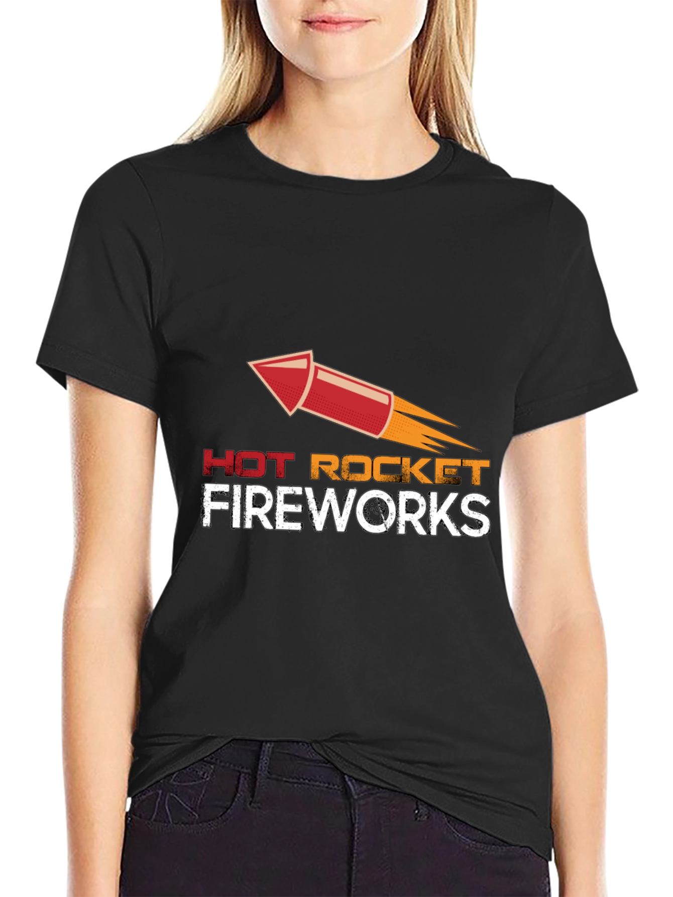 Black Hot Rocket Fireworks T-Shirt view 2