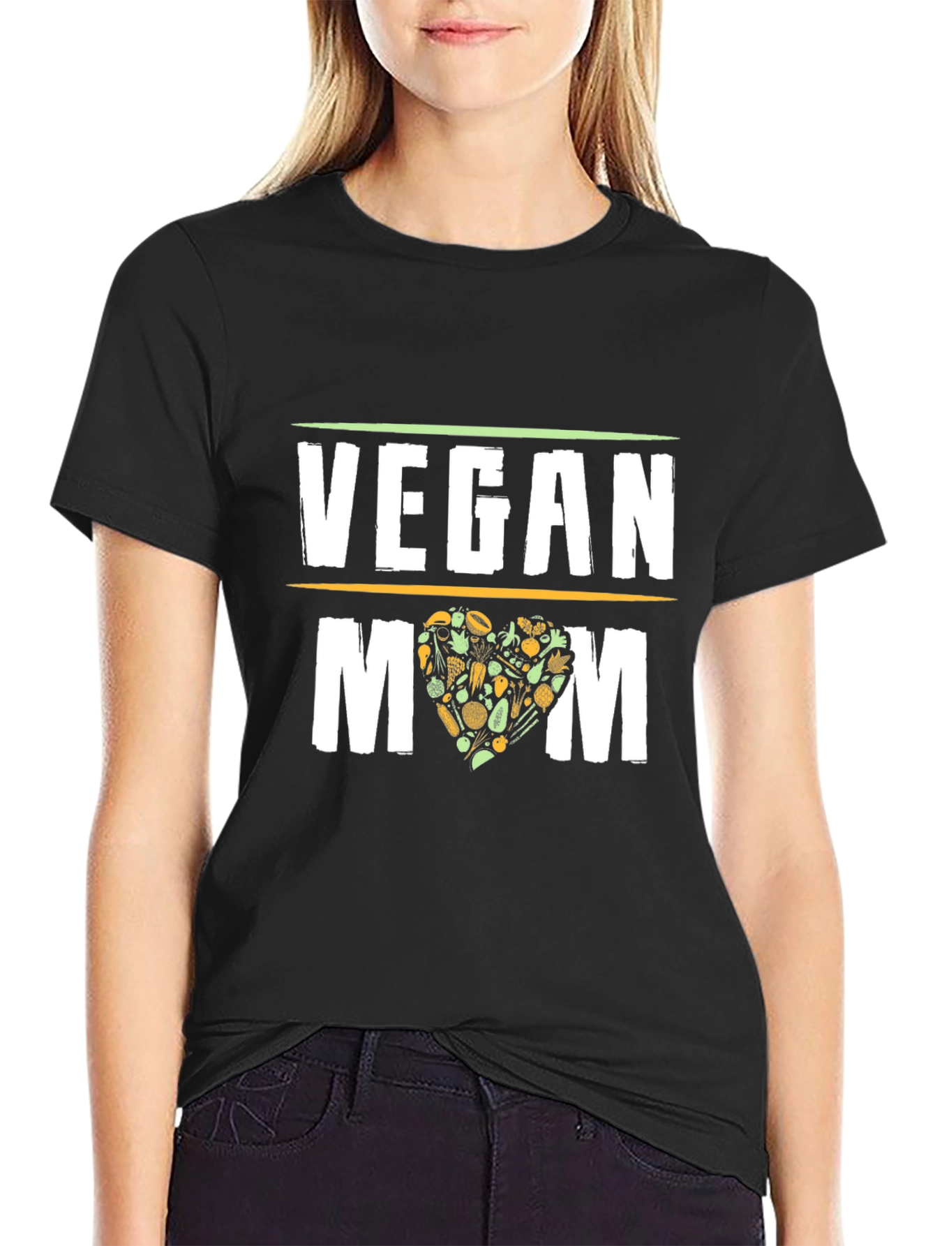 Vegan Mom T-Shirt - Black Graphic Tee - 2