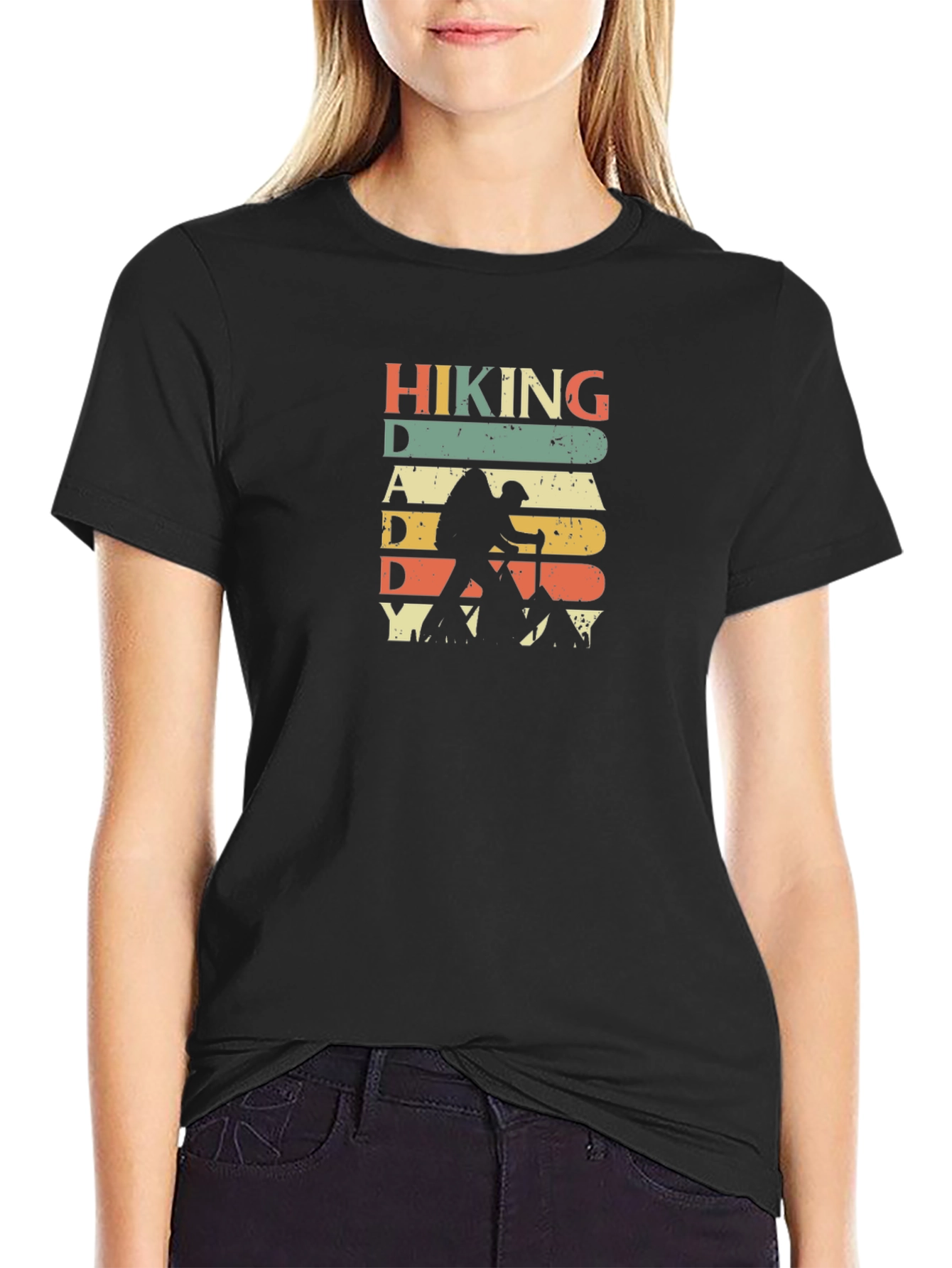 Black Hiking Daddy Graphic T-Shirt - Retro Style view 2