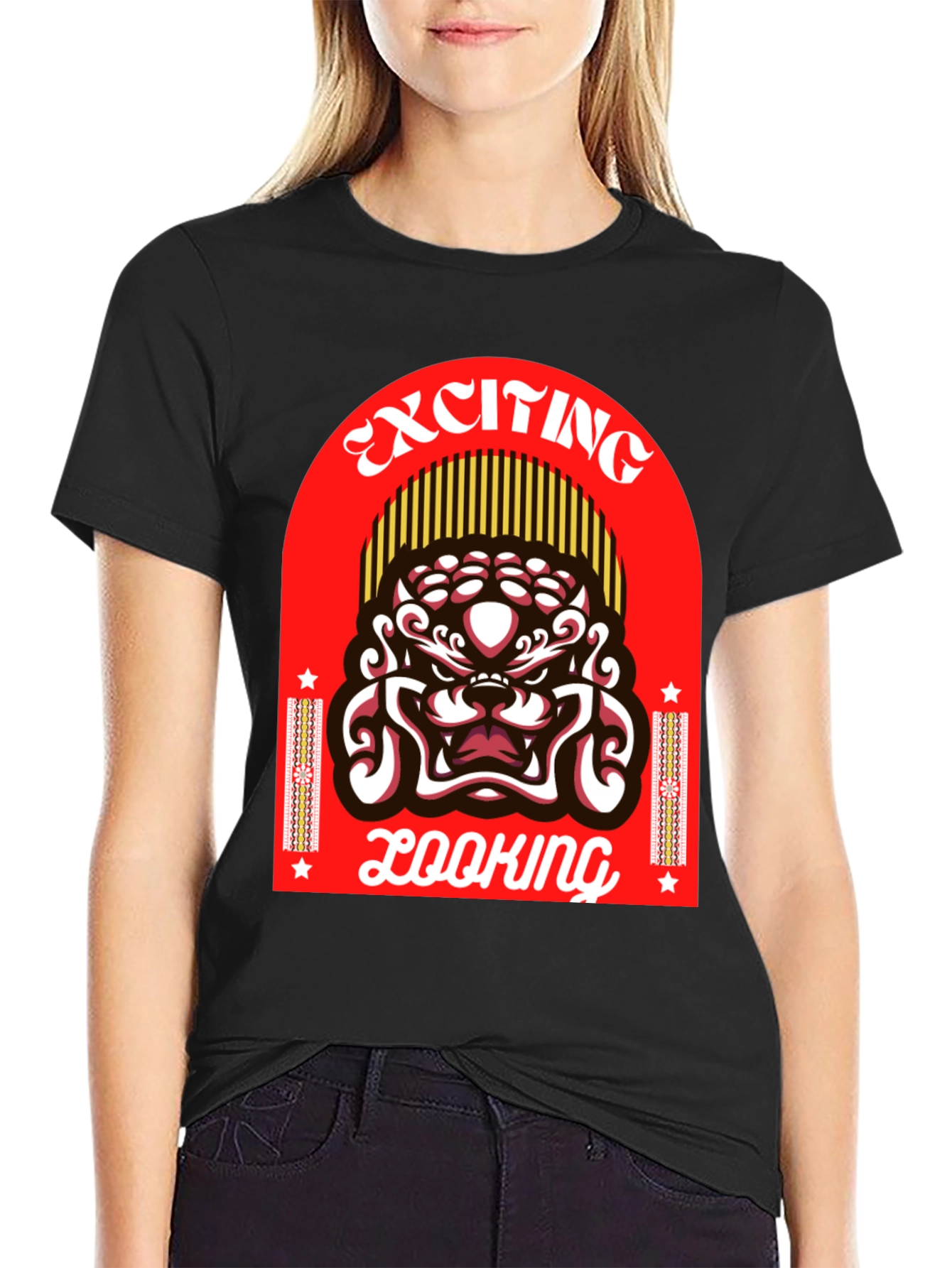 Black Exciting Looking Graphic T-Shirt view 2