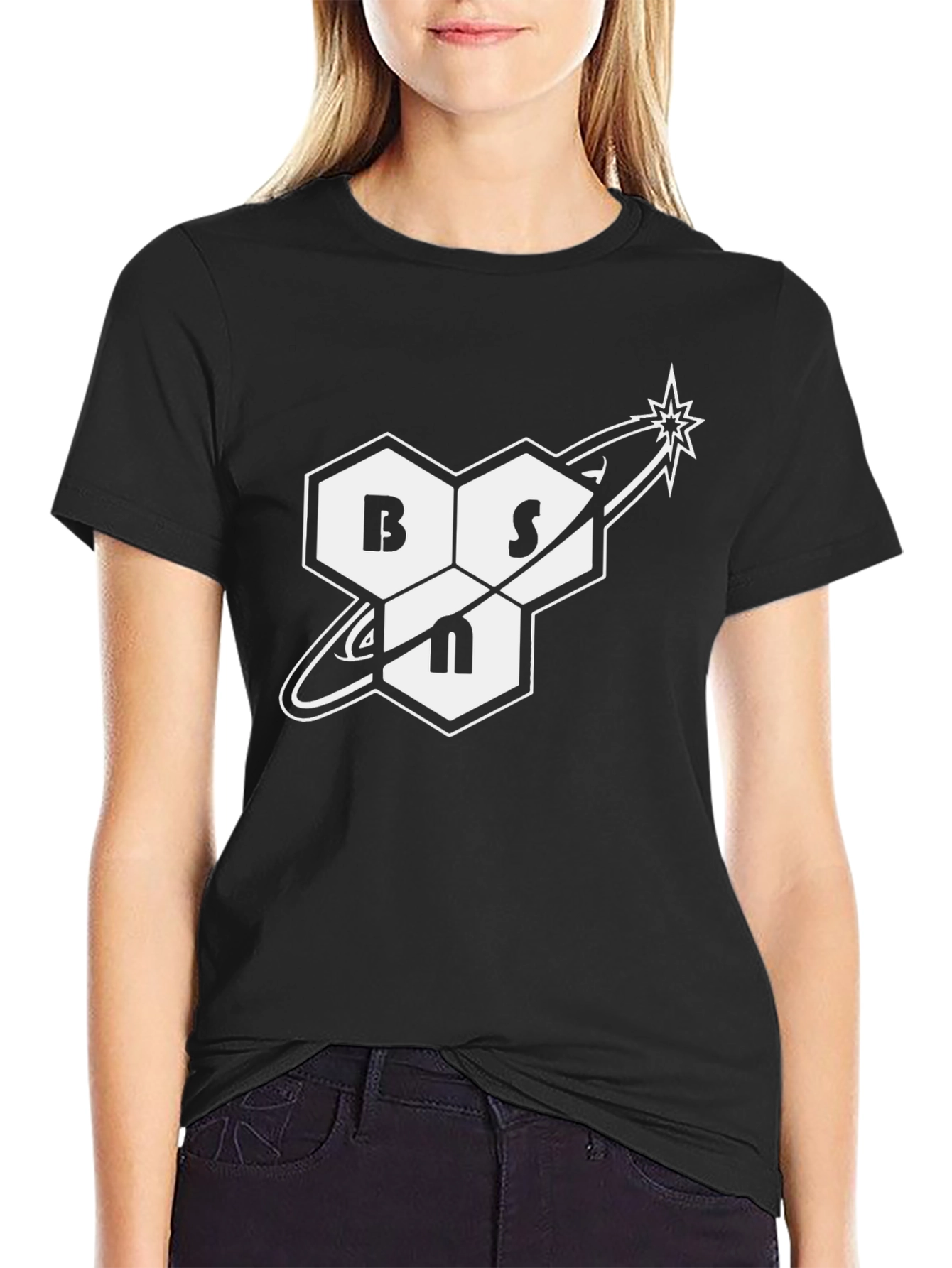 Black BSN Graphic Tee - Black Cotton Blend view 2