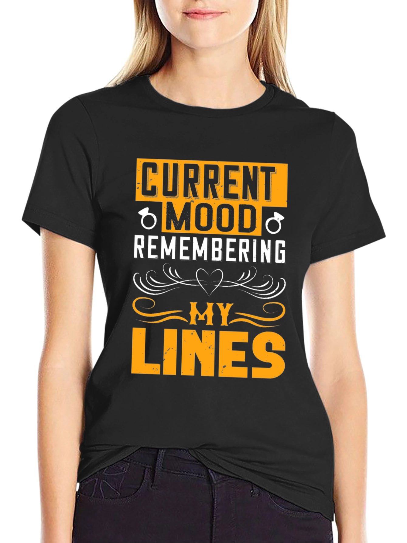 Black Current Mood Remembering My Lines Black Graphic Tee view 2