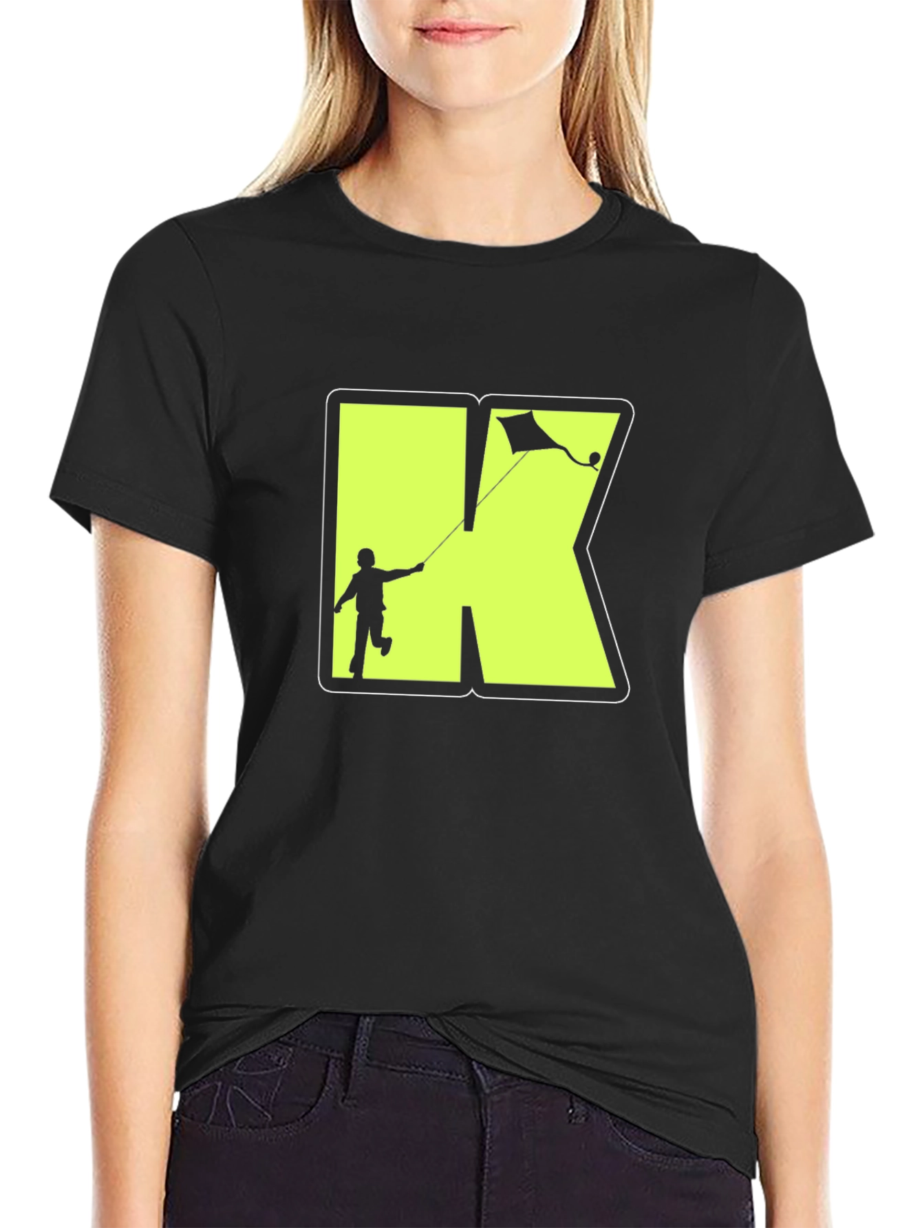 Black Kite Kid Tee: Stylish Cotton Graphic T-Shirt view 2