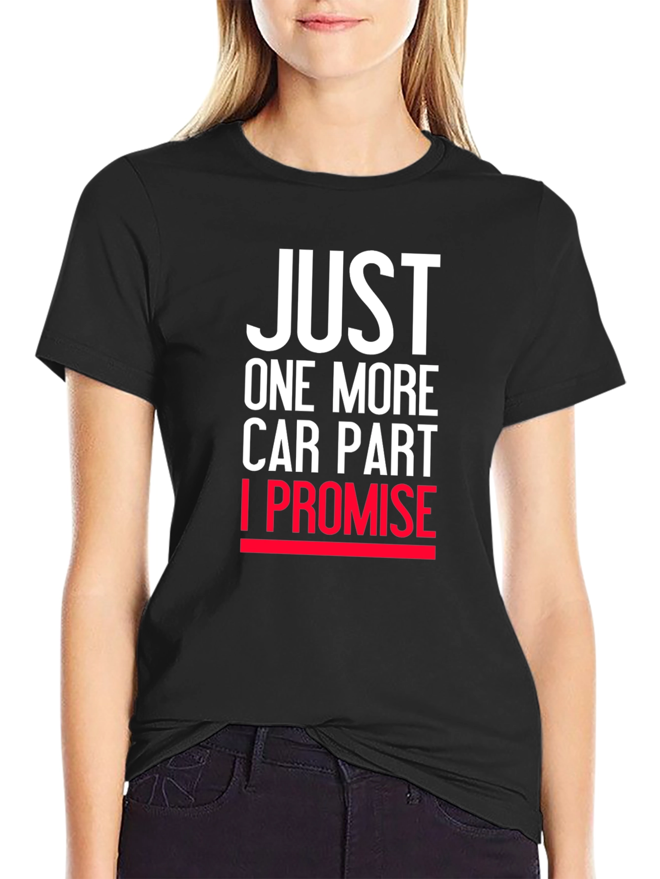 Black Just One More Car Part T-Shirt view 2