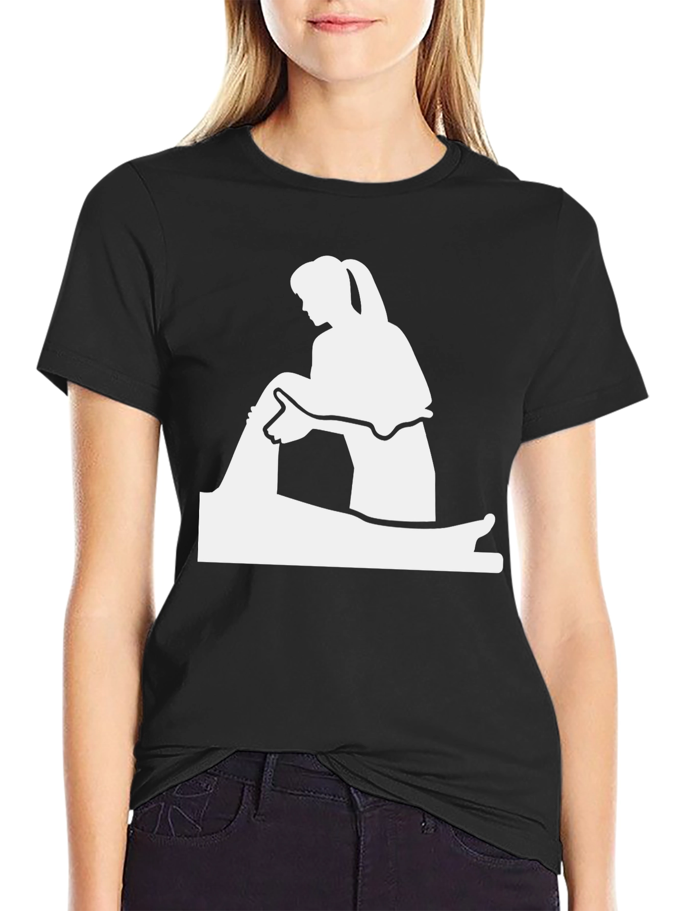 Black Massage Therapy T-Shirt - Black Cotton Tee view 2