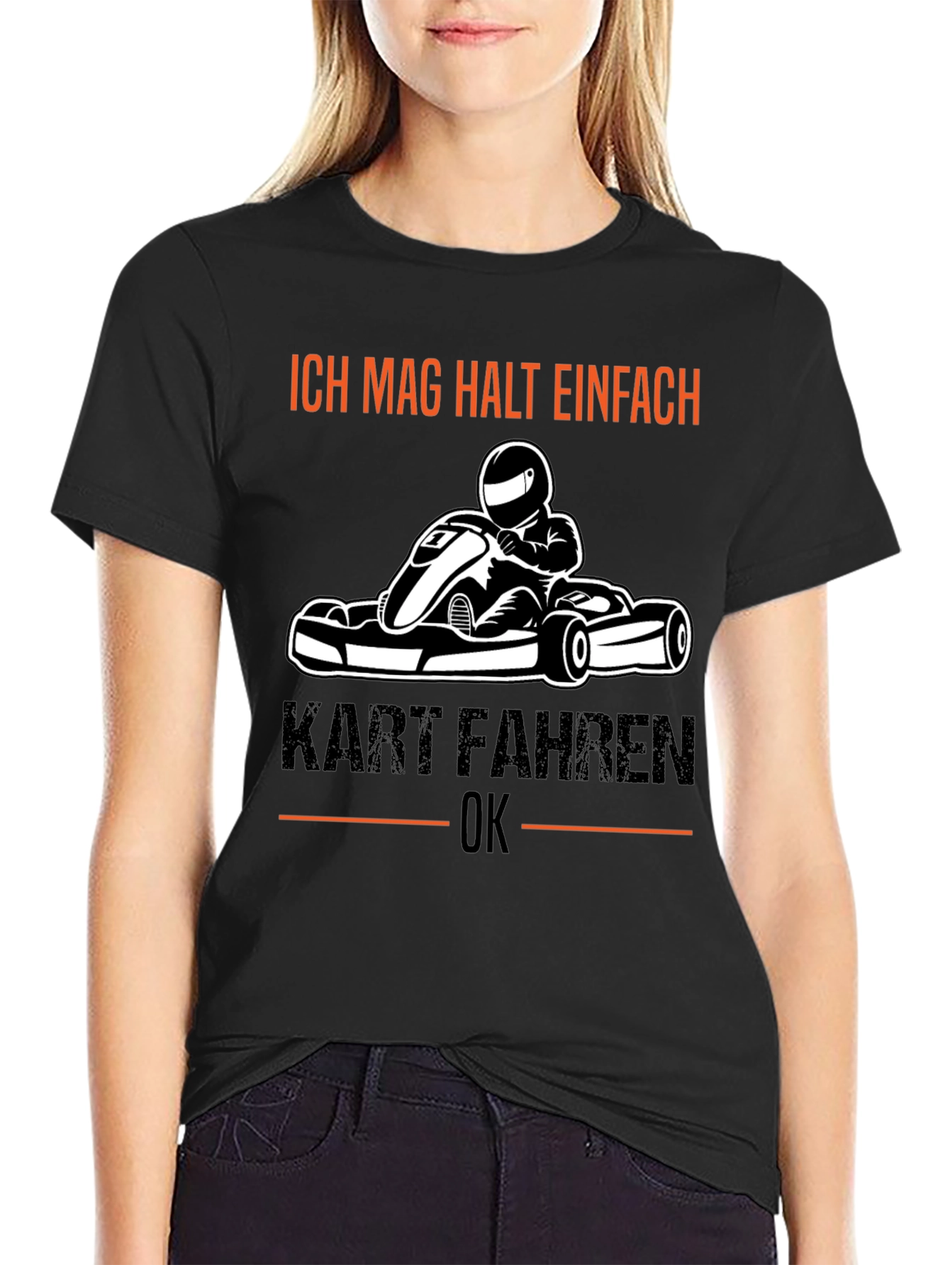 Black Kart Racing T-Shirt - "Ich Mag Halt Einfach Kart Fahren OK" view 2