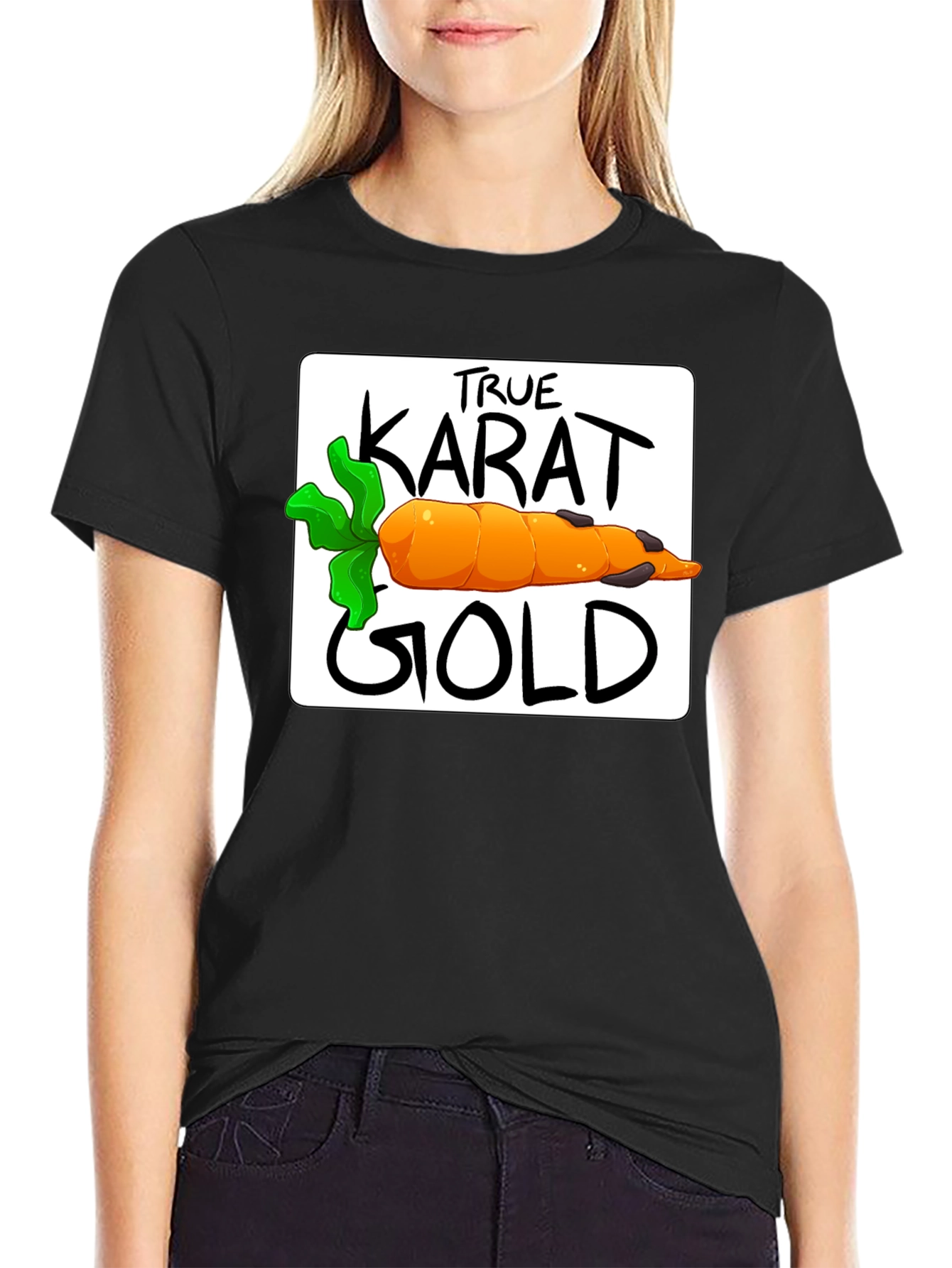 Black True Karat Gold Carrot Graphic Tee view 2