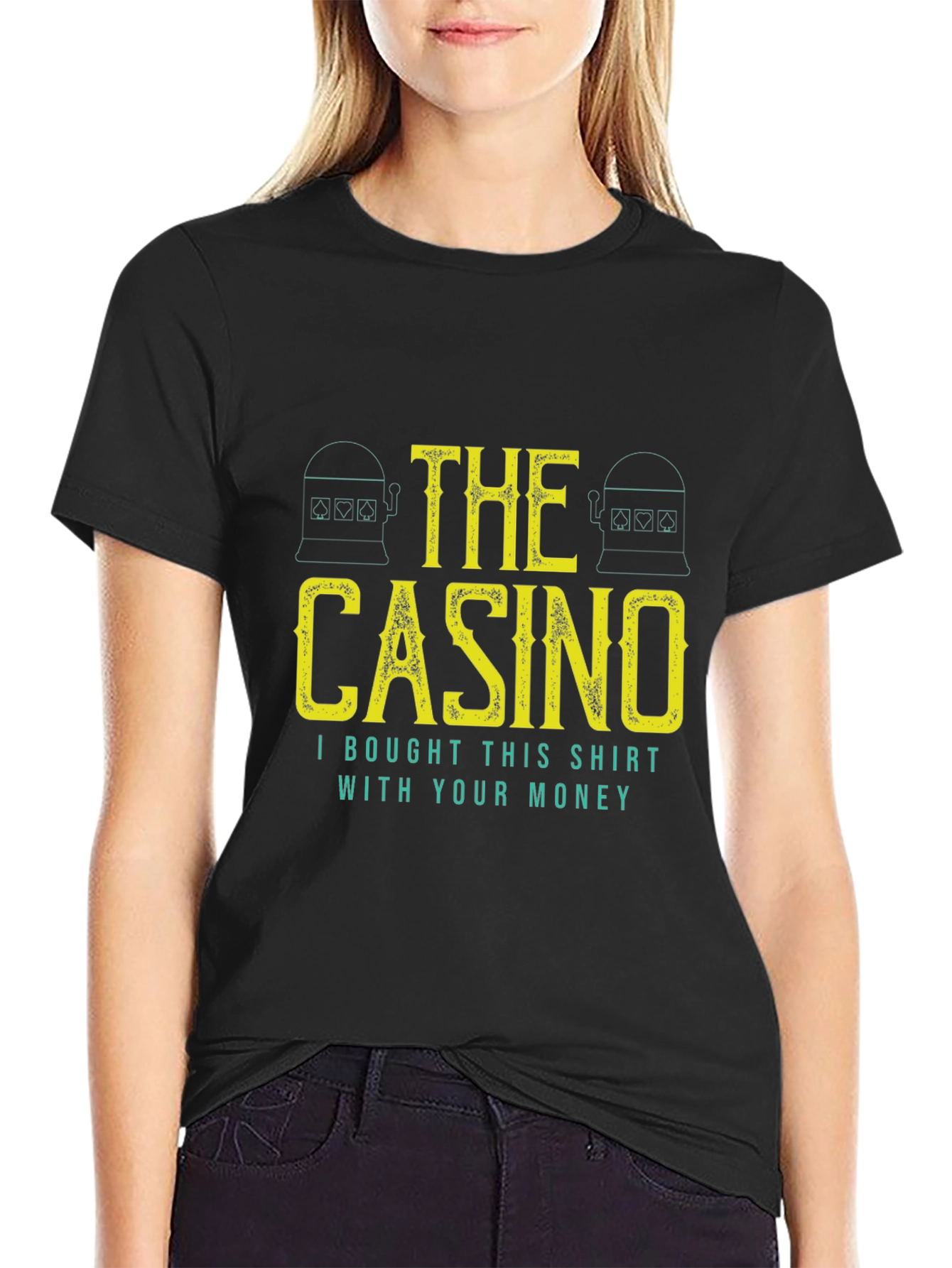 Black The Casino Graphic Tee - Funny Gambling Shirt view 2