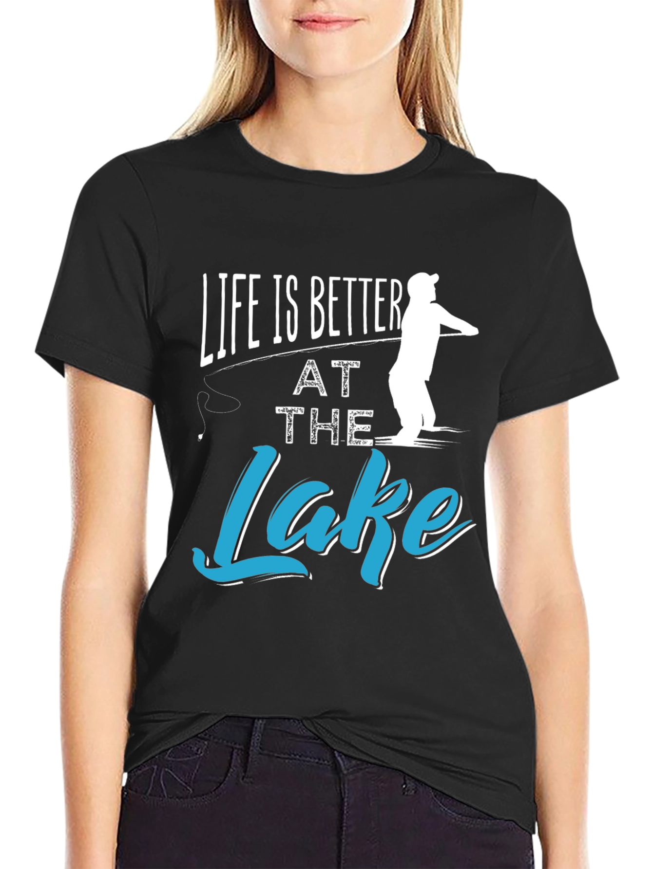 Black Life is Better at the Lake Fishing T-Shirt view 2
