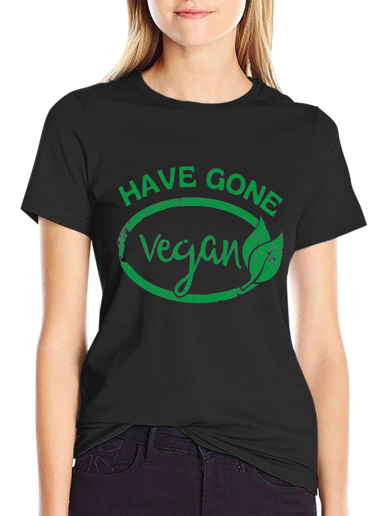 Black Have Gone Vegan T-Shirt - Black view 2