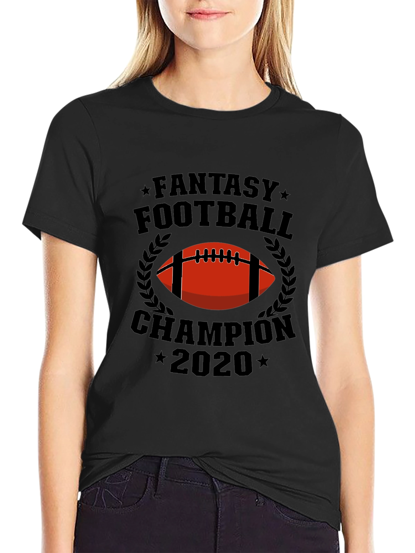 Black Fantasy Football Champion 2020 Graphic Tee view 2