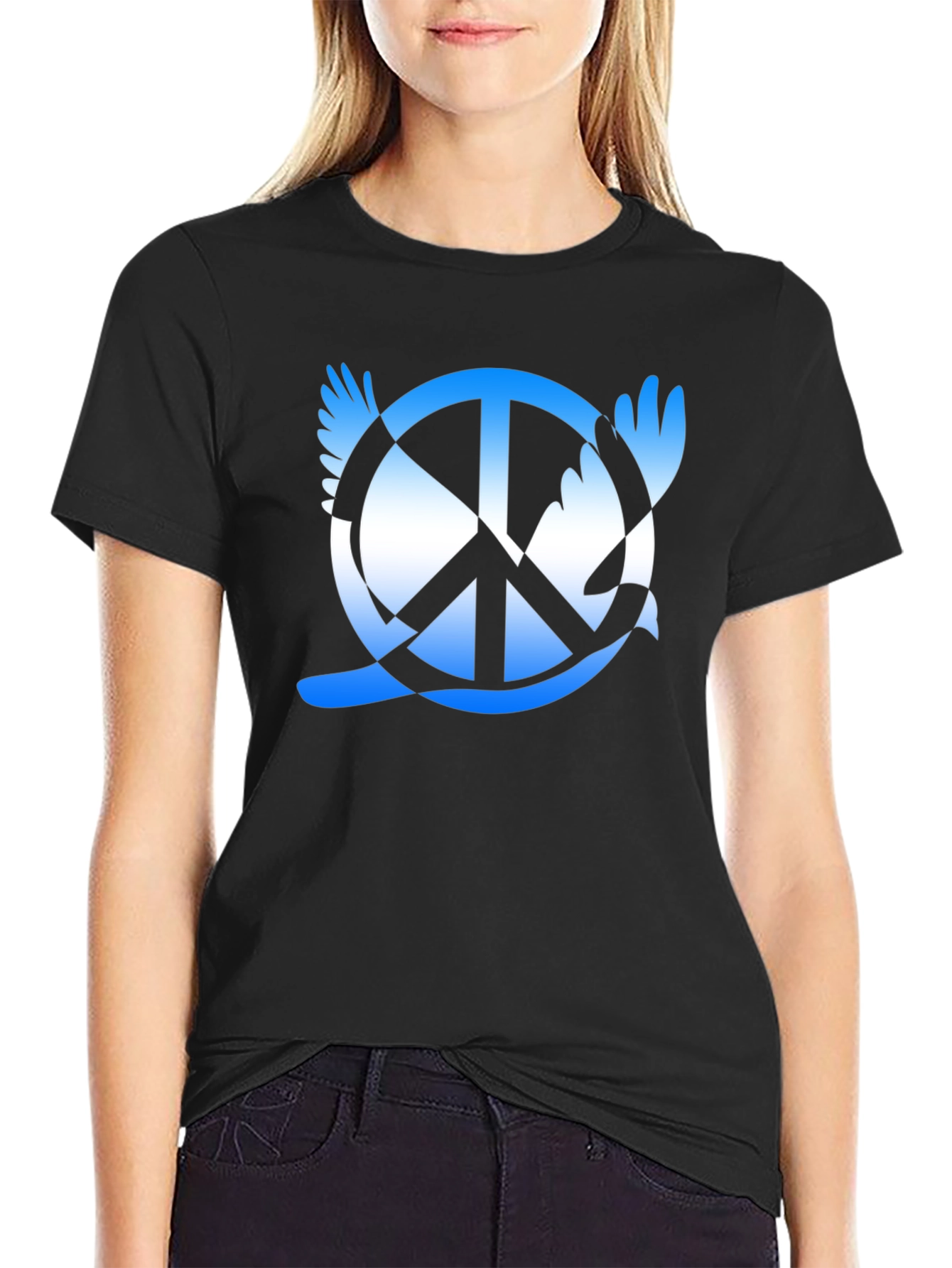 Black Peace Dove Graphic T-Shirt - Black view 2