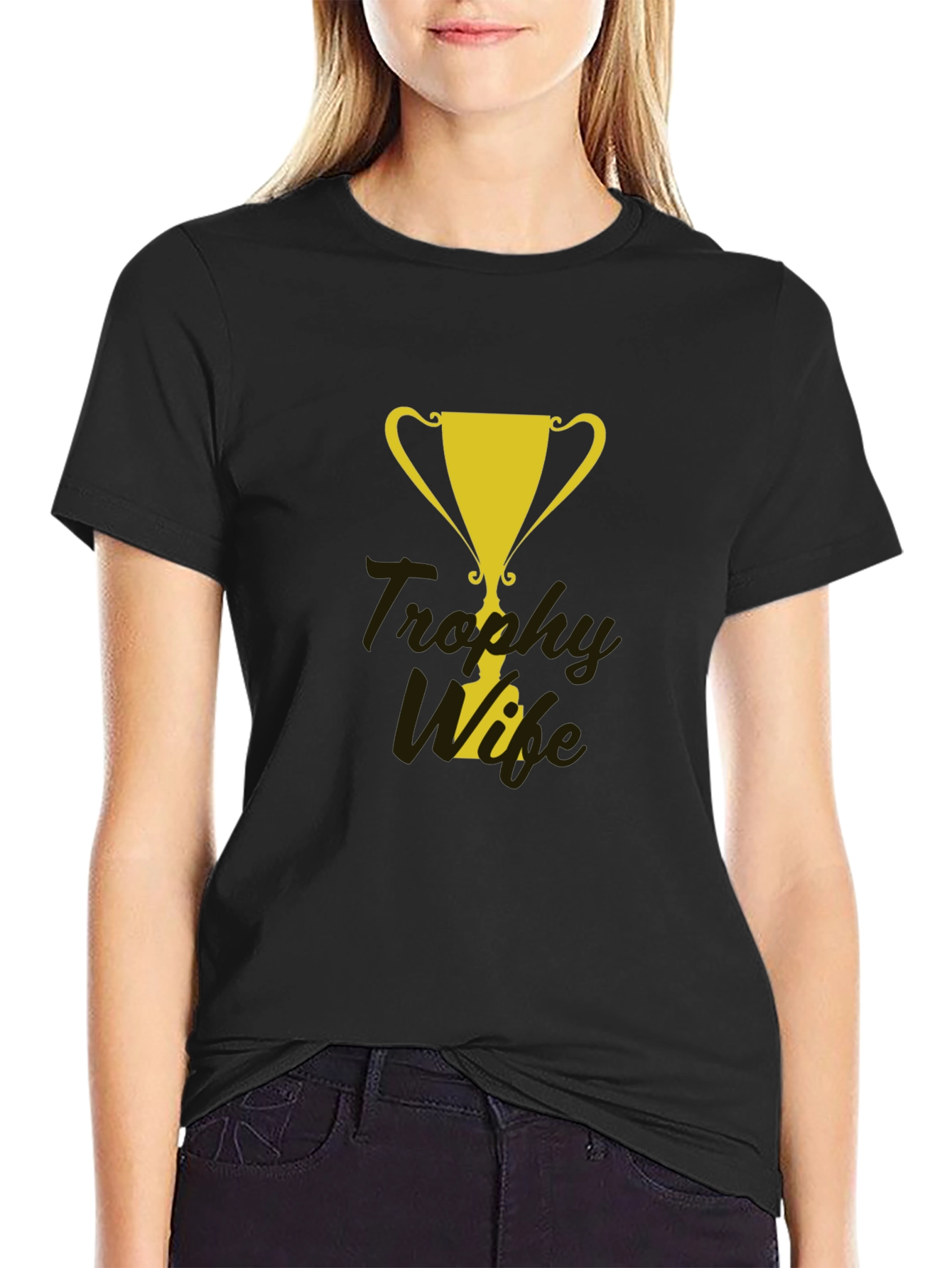 Black Trophy Wife Graphic Tee - Fun & Stylish Men's T-Shirt view 2