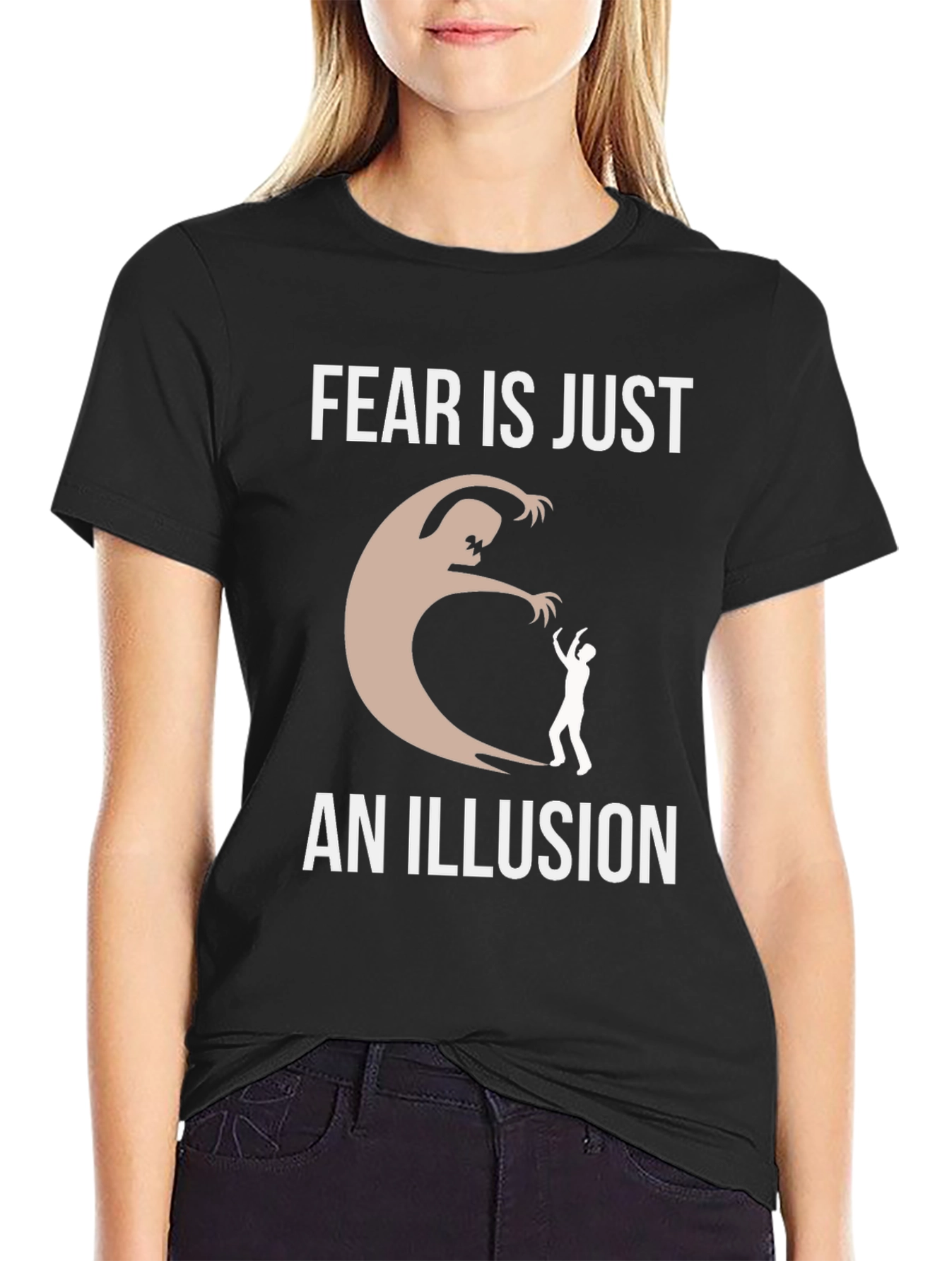Black Fear Is Just An Illusion Graphic T-Shirt view 2