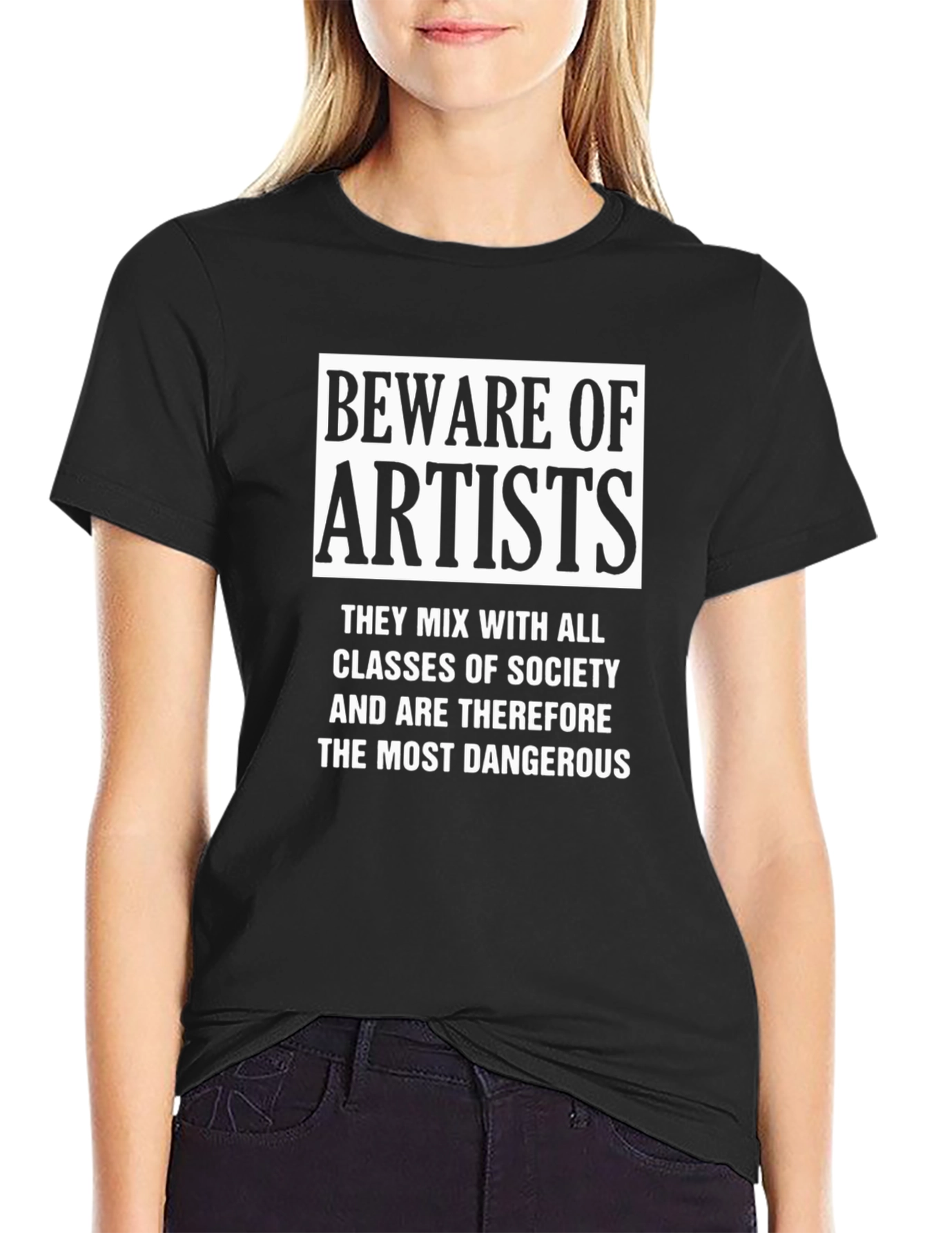 Black Beware of Artists Graphic Tee view 2