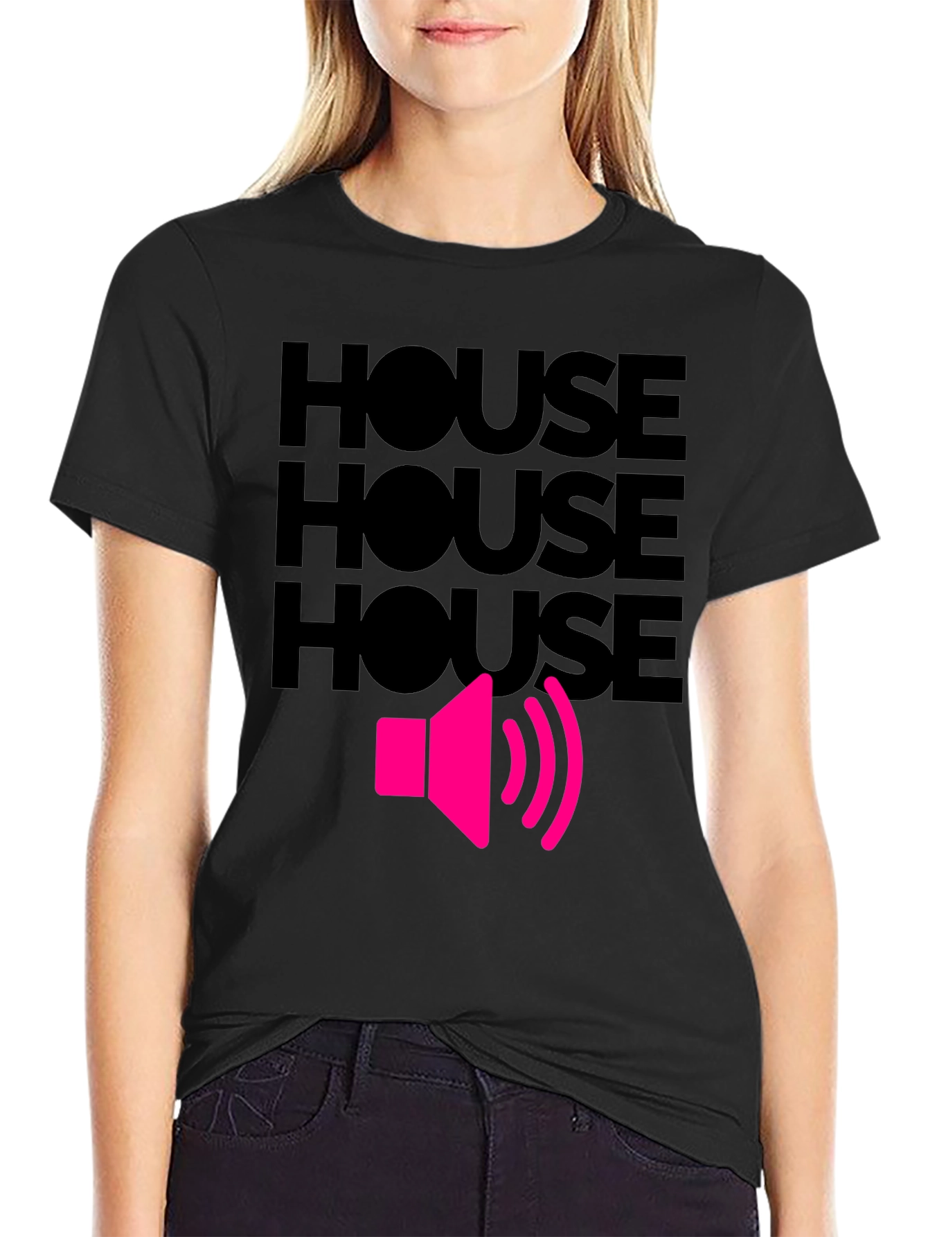 Black House Music T-Shirt - Loud Speaker Design view 2