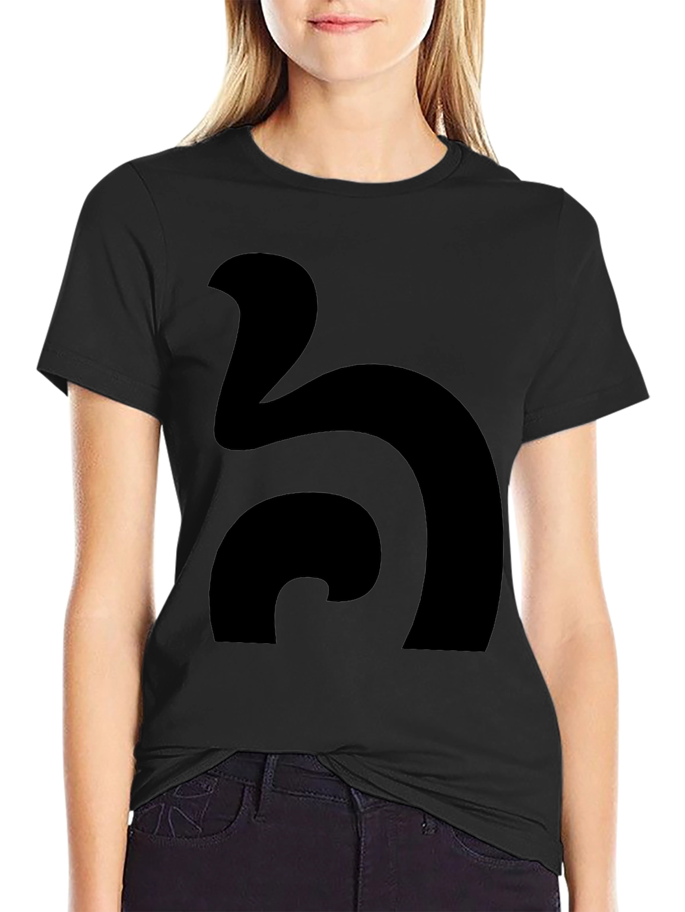 Black Abstract Design Black T-Shirt view 2