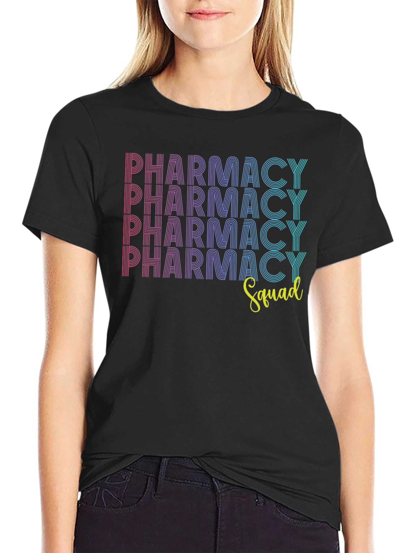 Black Pharmacy Squad Graphic Tee - Trendy & Comfortable view 2