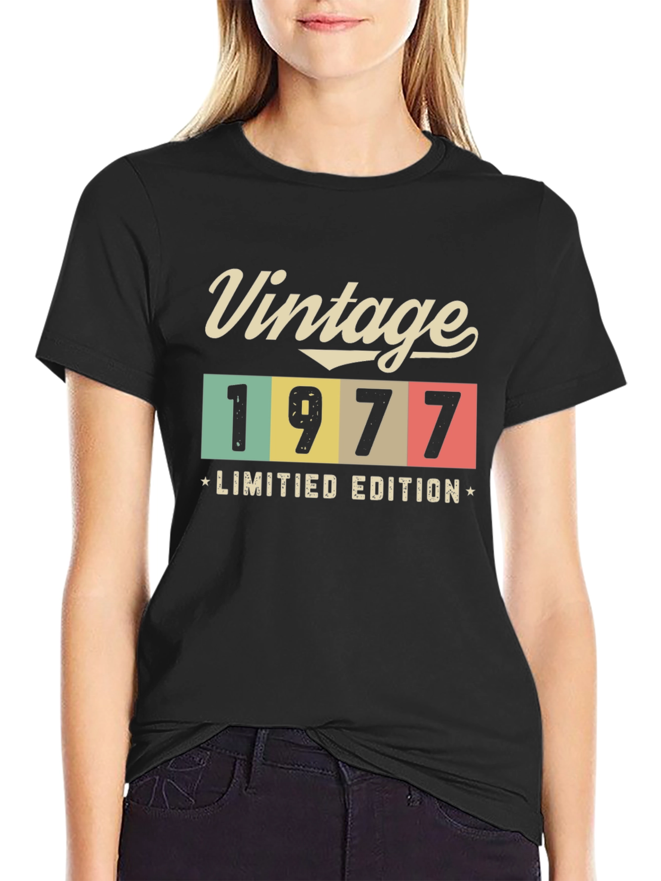 Black Vintage 1977 Limited Edition Black T-Shirt view 2