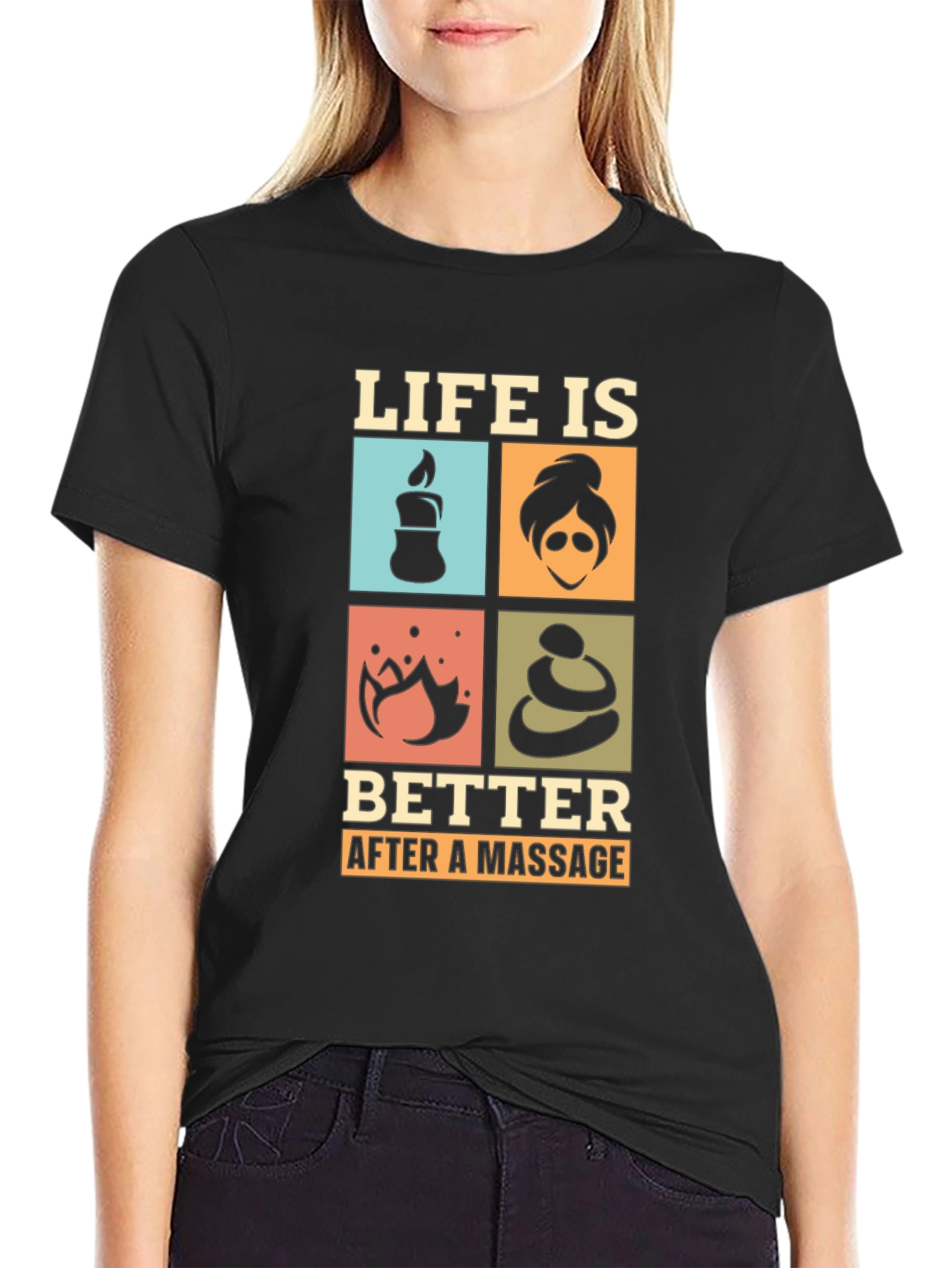 Black Life is Better After a Massage T-Shirt view 2