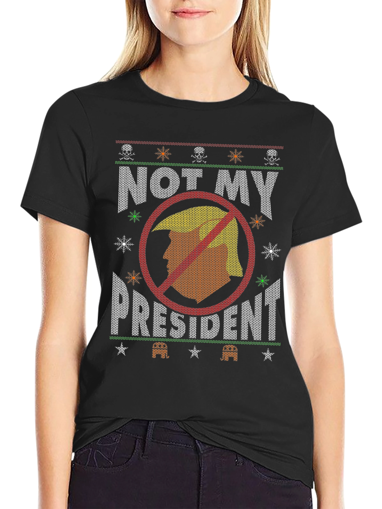 Black "Not My President" Graphic T-Shirt view 2