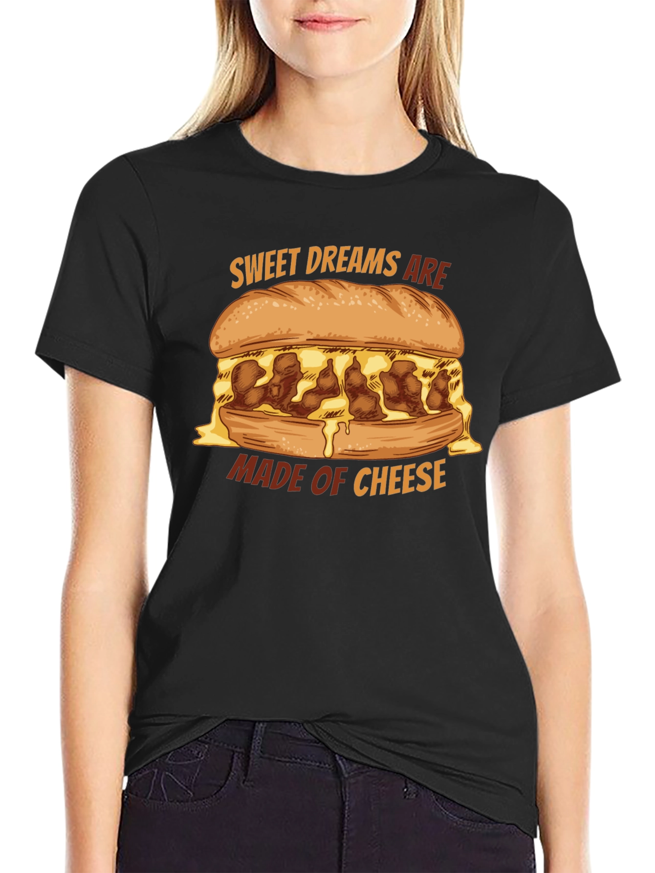 Black Sweet Dreams Are Made of Cheese T-Shirt view 2